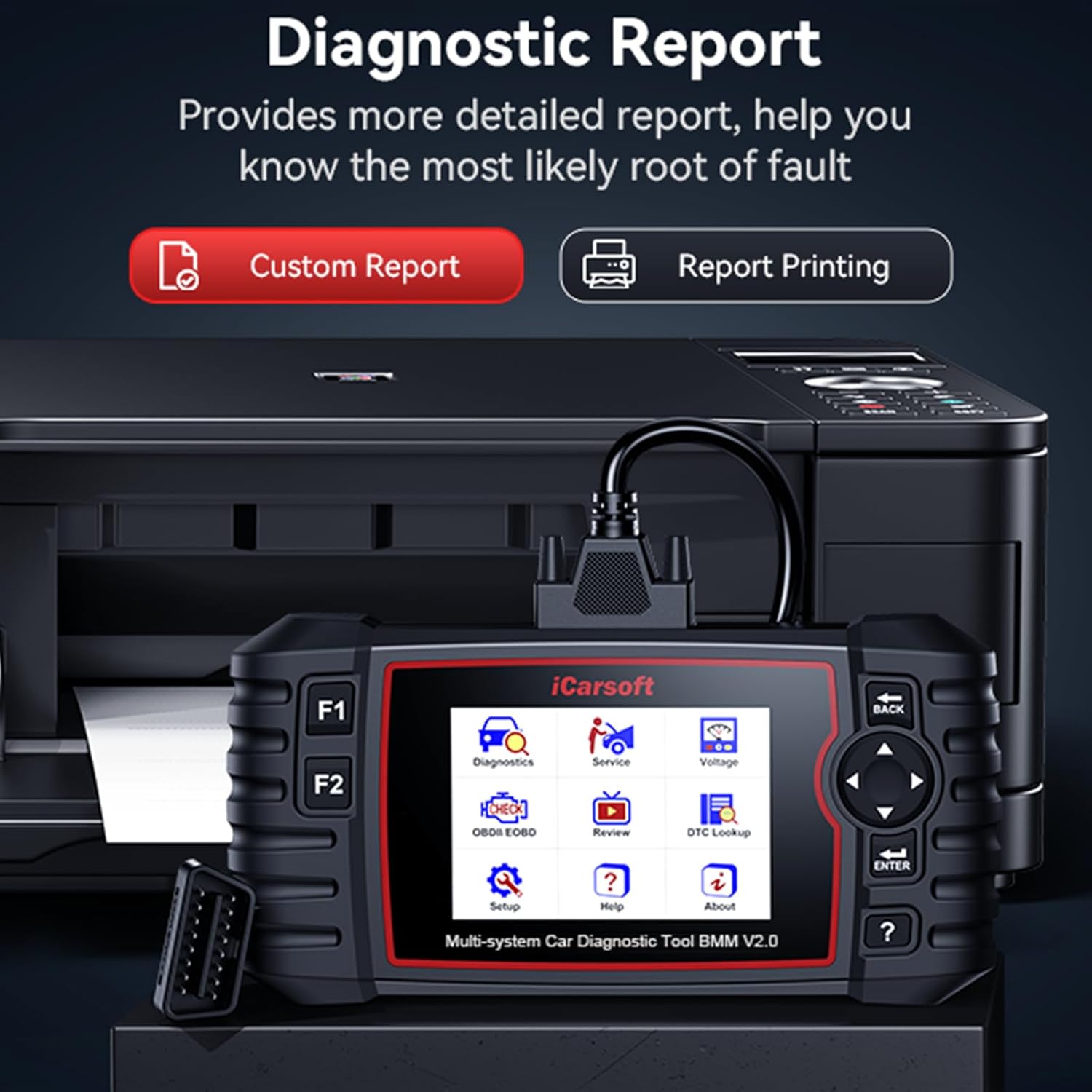 iCarsoft 2025 BMM V2.0 OBD2 Scanner for BMW/Mini/Rolls-Royce, Full System Diagnostic Tool Code Reader with 9 Resets-Oil/SAS/EPB/BMS/ETC/D.P.F/BLD/INJ/TPMS, AutoVIN Battery Test, Lifetime Update