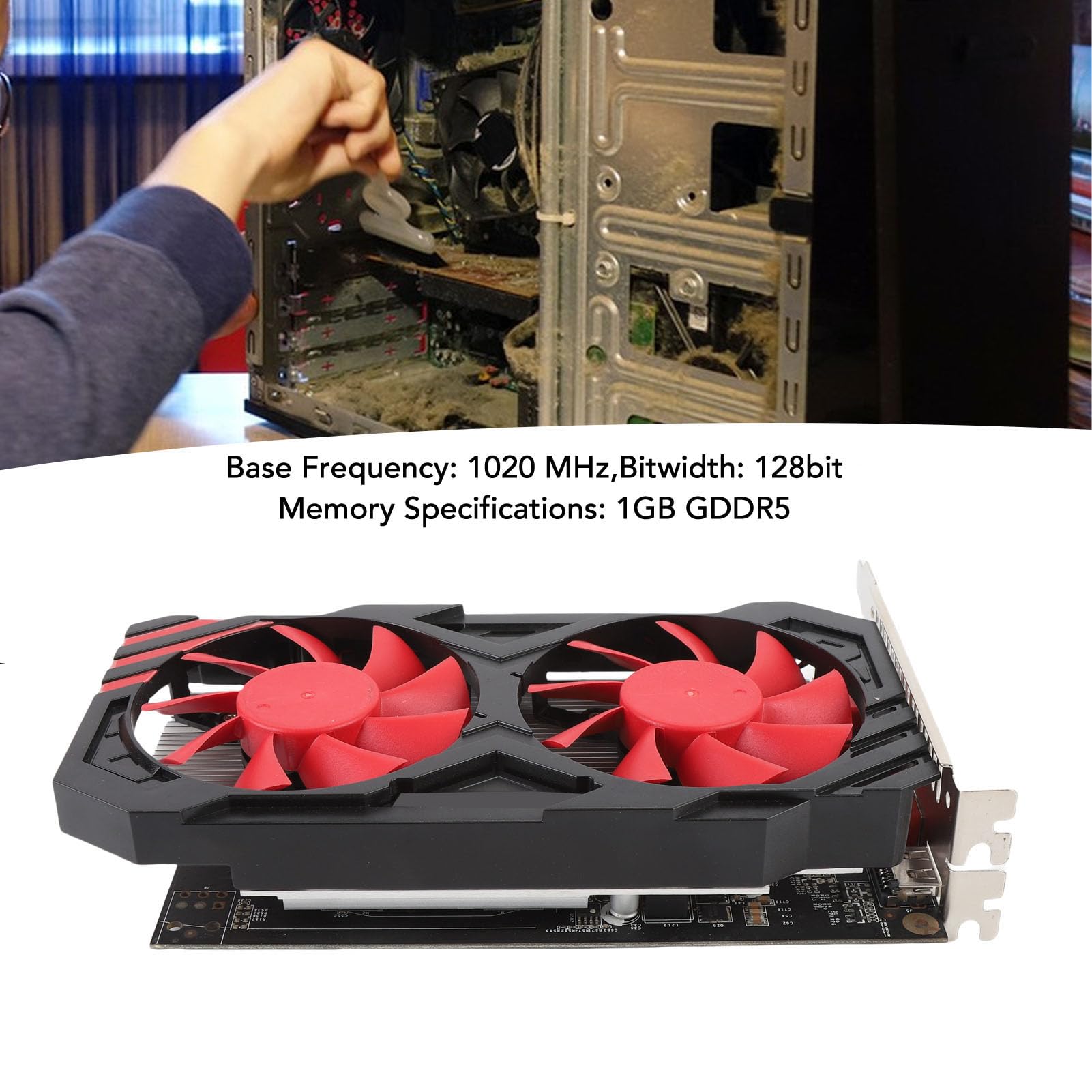 1G GDDR5 128BT PCIE 2.0 X16 PC Karta Graficzna z kompaktową konstrukcją, Zaawansowane Rozpraszanie Ciepła, Wysoka szybkość Klatek do Pracy, Gier i Inne
