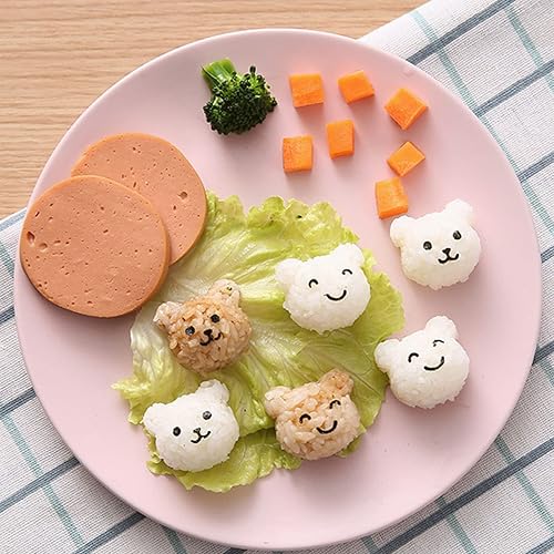 Miniatura 8 de Moldes de bolas de arroz para niños, moldes de sushi para moldear arroz, moldes de onigiri, molde de repujado de sushi, accesorios de caja bento,