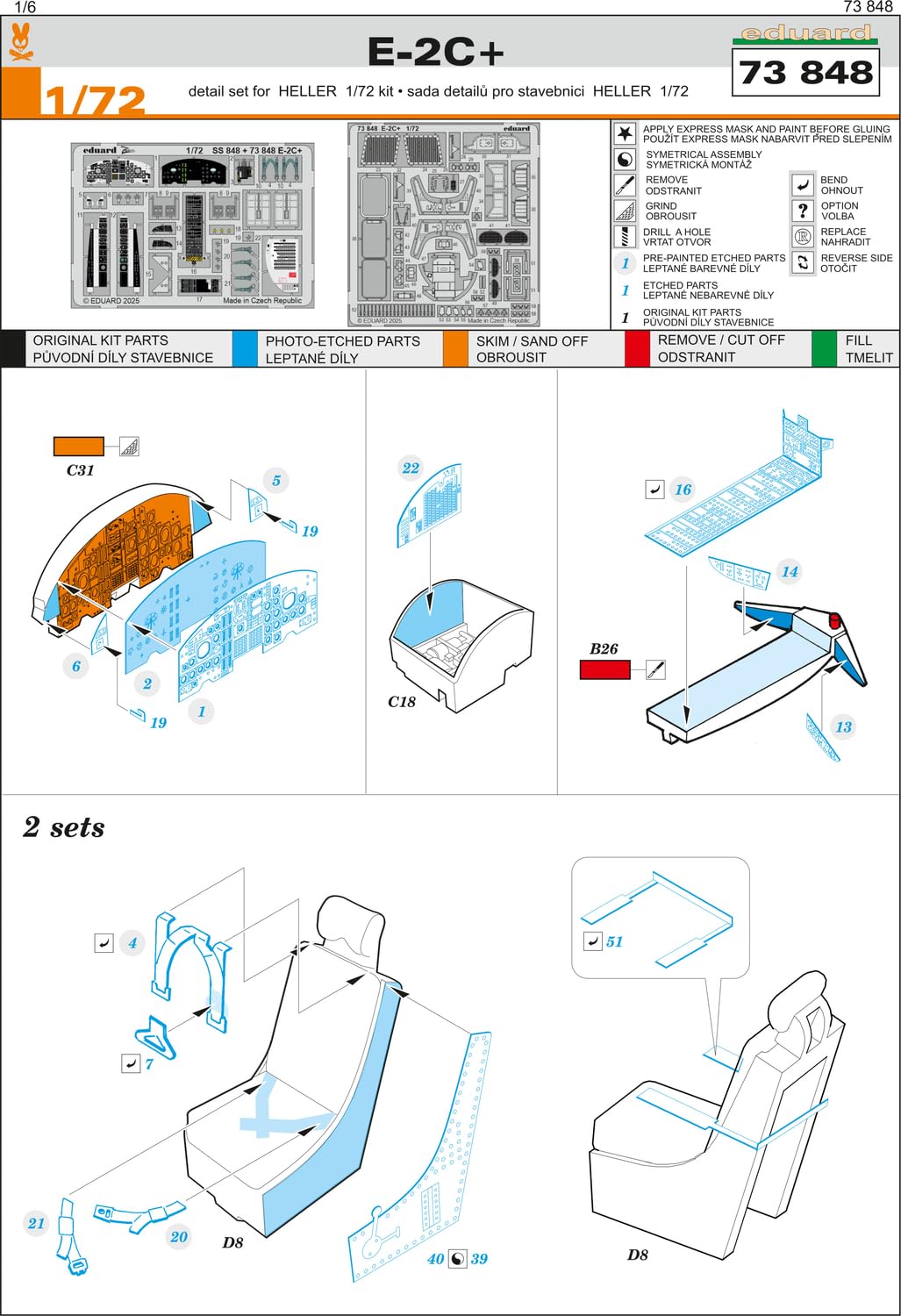 Eduard Akcesoria 73848 - 1:72 E-2C+ HELLER - nowe
