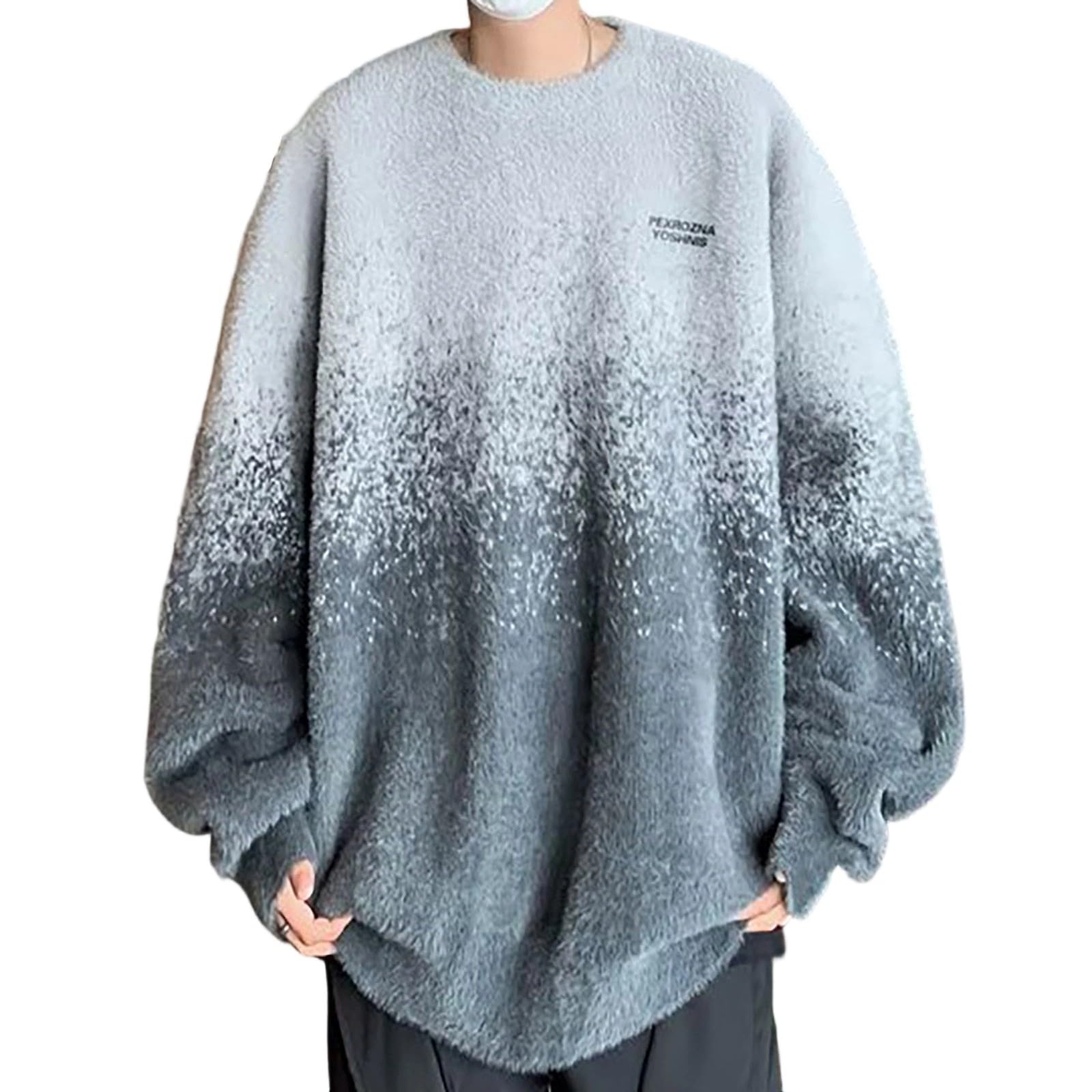 Pull Laine Homme,Pull-Over à Manches Longues Manches Longues Couleur DéGradéE en Douce Et Confortable IdéAl pour L'Automne Et l'hiver