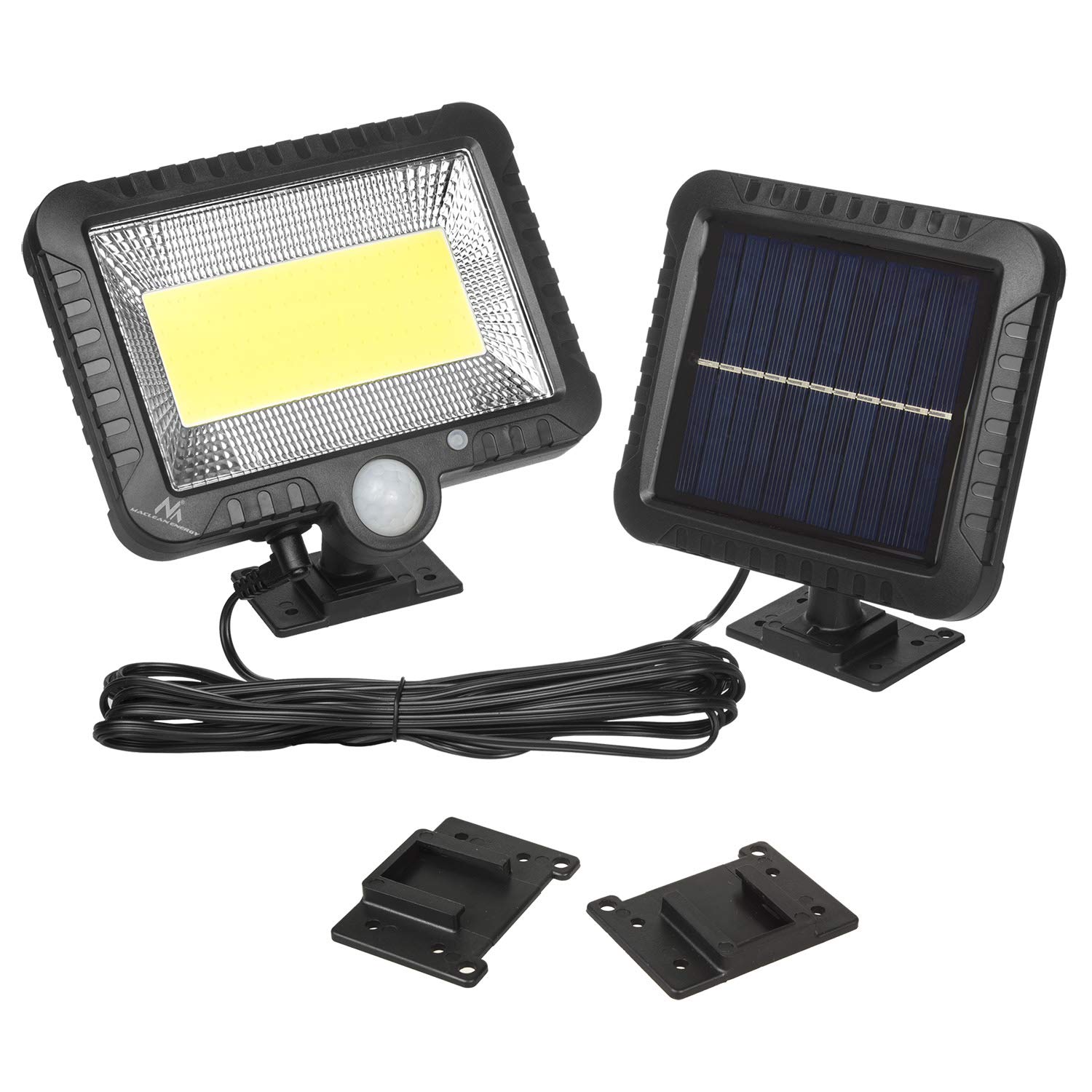 Maclean MCE438 Lampada Faretto LED Solare con Sensore di Movimento e Crepuscolare 5W 6000 K Esterno Cortile (4 x Stück)
