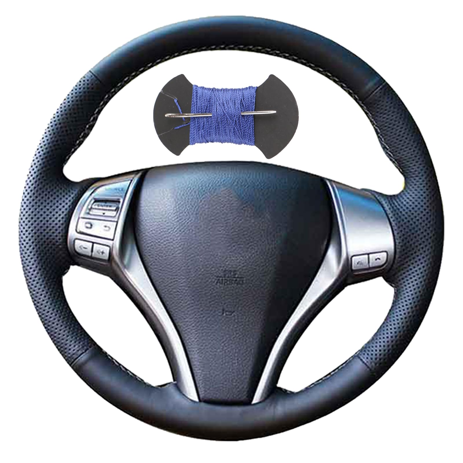 Leather Steering Wheel Wrap Car Steering Case Stitch Steering Wheel Cover Fit for Nissan Teana Altima 2013-2016 X-Trail Qashqai Rogue Pulsar