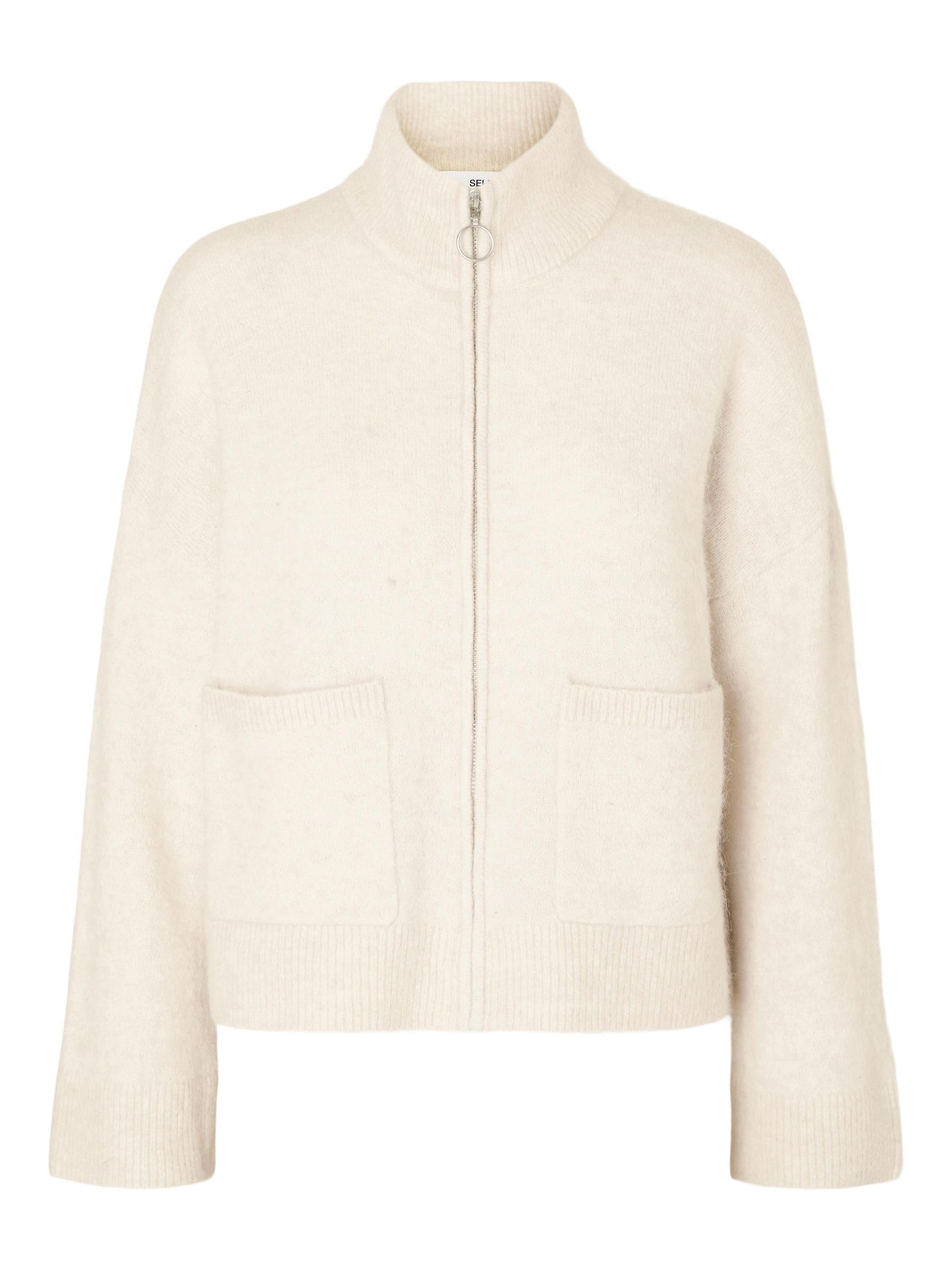SELECTED FEMME Women's Zip-Up Cardigan, Birch, XS