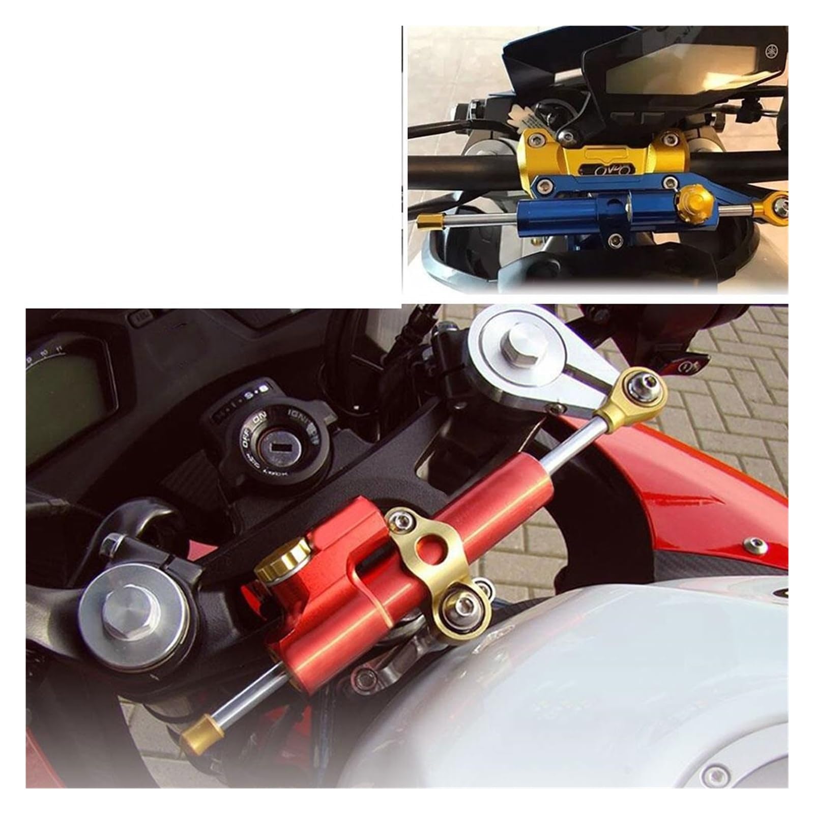 Stabilizzatore Sterzo Regolabile Per Kawasaki Z1000 / Z1000SX 2017-2023 - Alluminio T6061-T6, Anodizzato - Foto 4