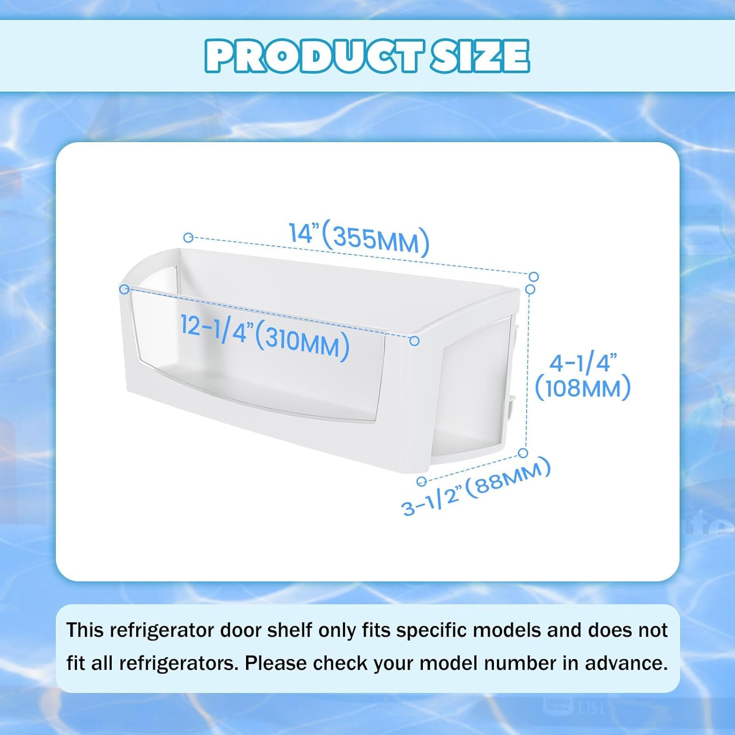 Kojem W10212139 WPW10212139 AP6017170 Replacement Refrigerator Door Shelf Bin Compatible with Whirlpool Refrigerator Replacement for PS11750465 1547748 AH2362947 EA2362947