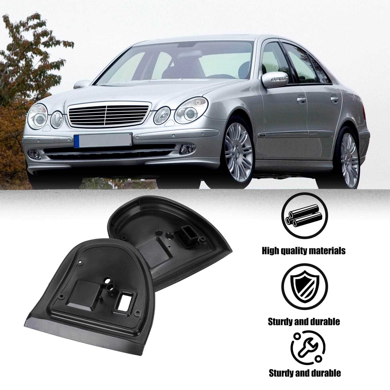 1 Par de Juntas de Goma Para Espejo, Reemplazo del Lado Derecho Izquierdo Compatible con Mercedes-Benz C Class W203 S203 E Class W211 S211 - A413133420 A413131418