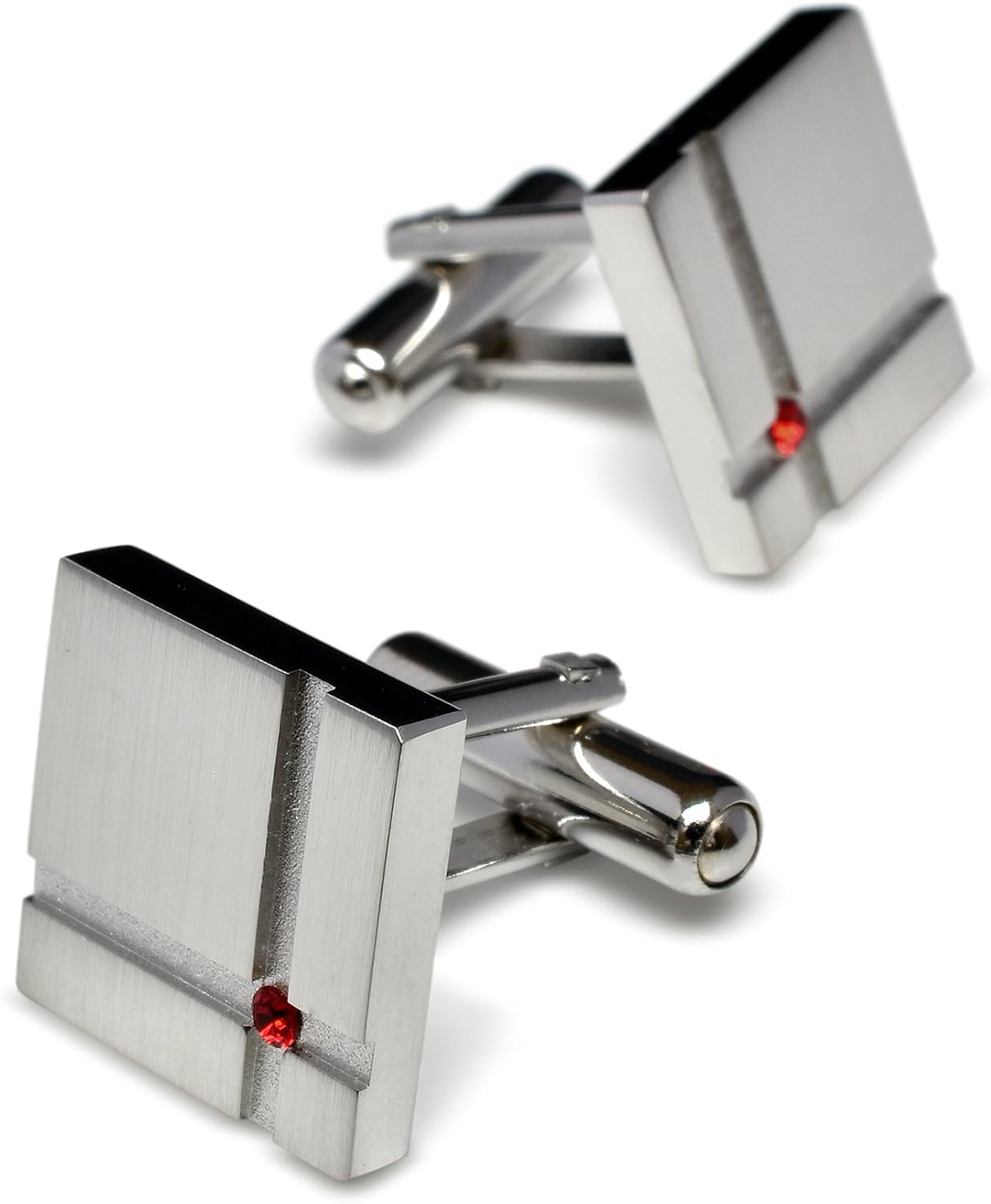 [TAVARAT] Cufflinks for Men Black Silver Red Blue Crystal glass Tps-040