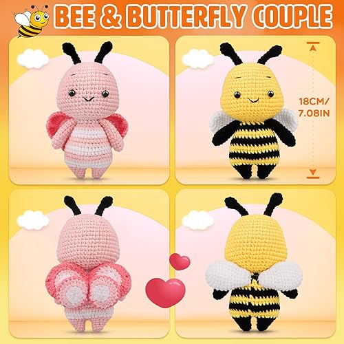 Miniatura 3 de Blyrbnom Amigurumi - Kit de ganchillo para principiantes, kits de animales de ganchillo con tutoriales en video paso a paso, paquete de inicio de