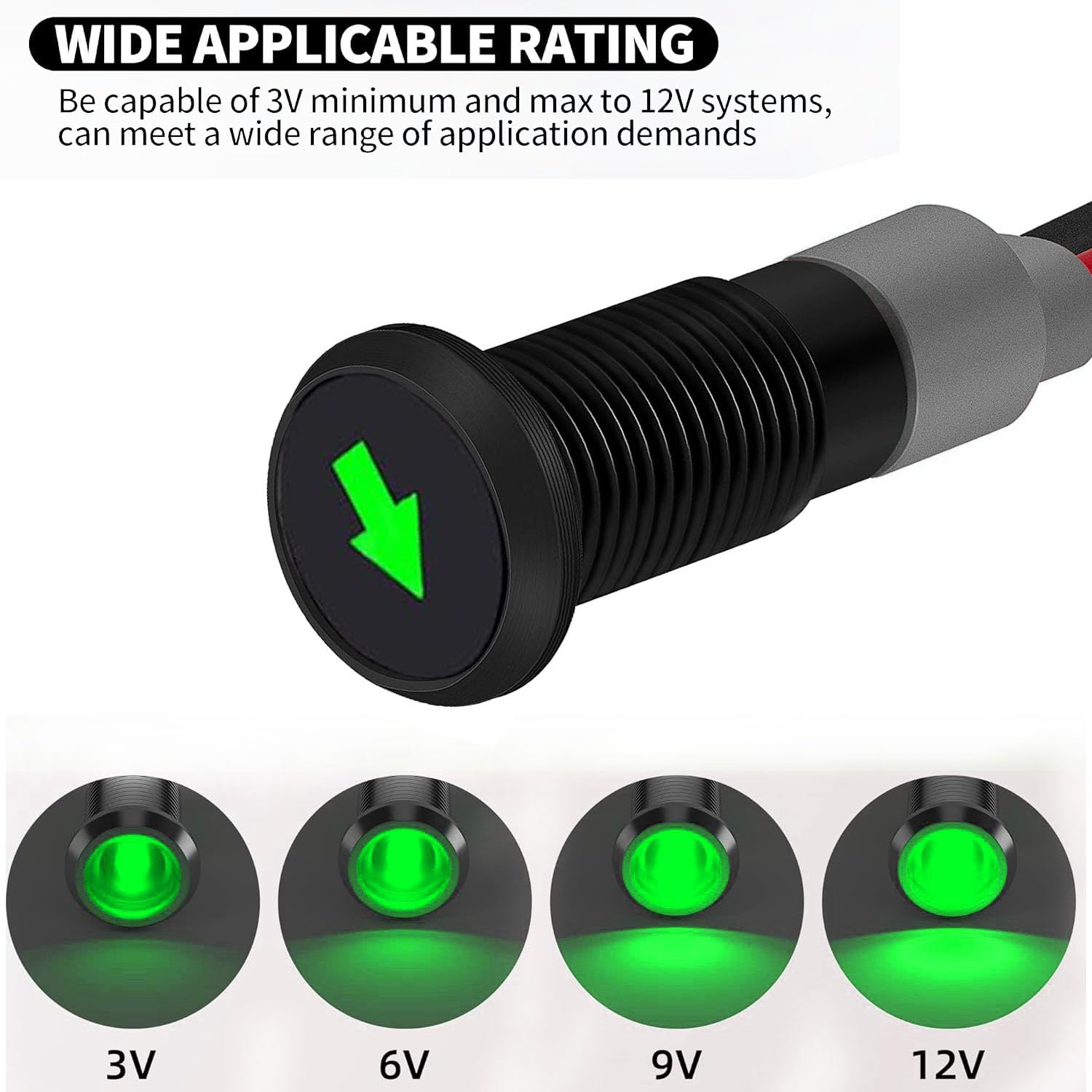 Tbest Luce cruscotto pilota da pannello 4 pz 12V DC 8mm spia LED spia