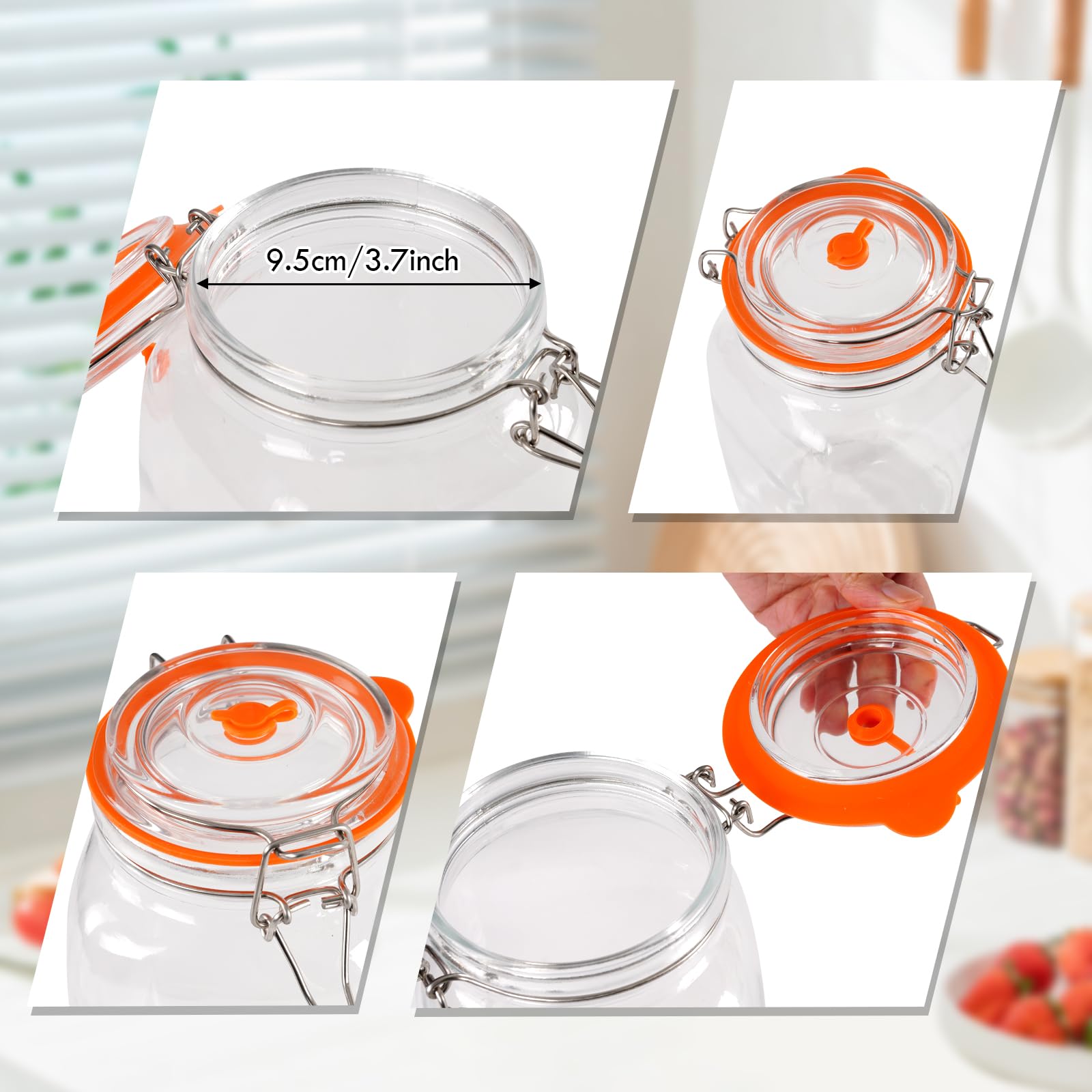 Kit de fermentación de 1,5 L, tarros de fermentación con cerraduras de aire y tapas, recipiente Kimichi perfecto para encurtidos, kombucha dura, vino, sidra, kit de fabricación de hidromiel, paquete
