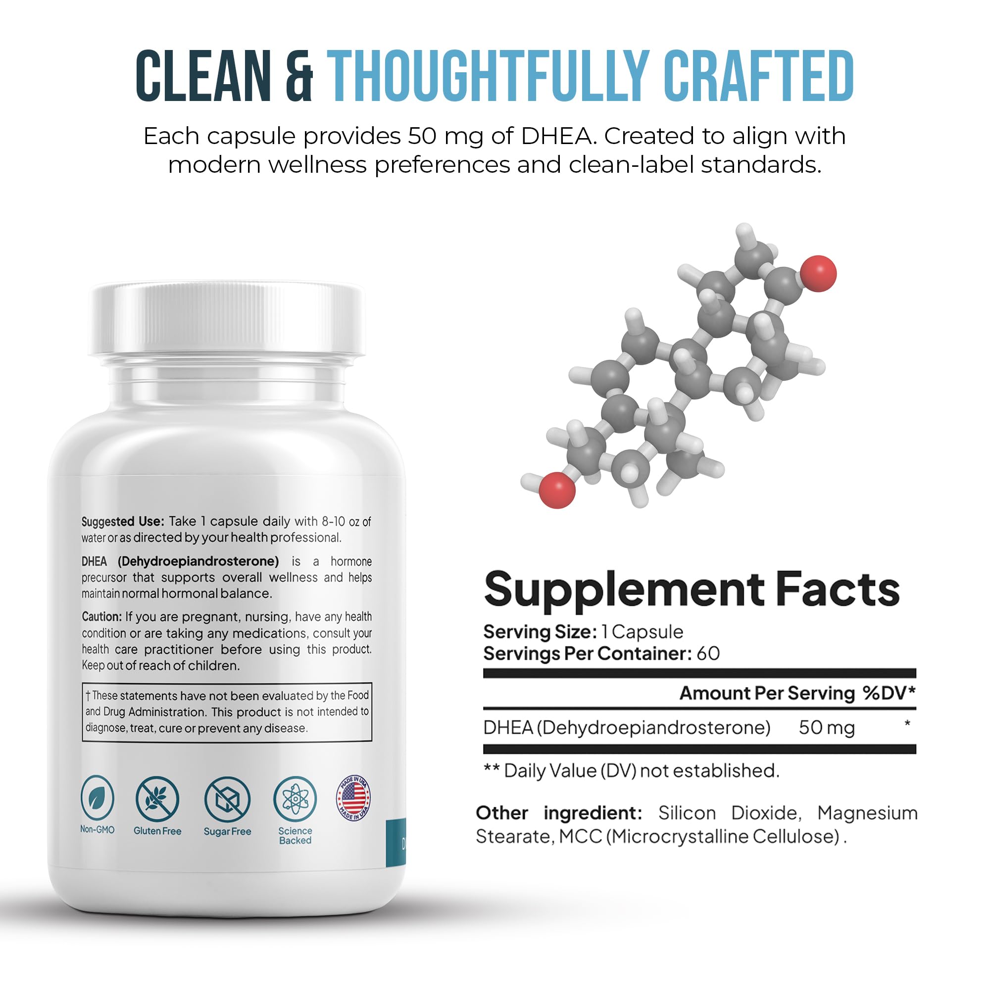 DHEA 50 mg Hormone Balance & Vitality Support for Men & Women — Amazon image 5