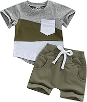Vista 1 de WZTYYDS Conjunto de ropa casual de manga corta y pantalones cortos para bebé niño y niño pequeño