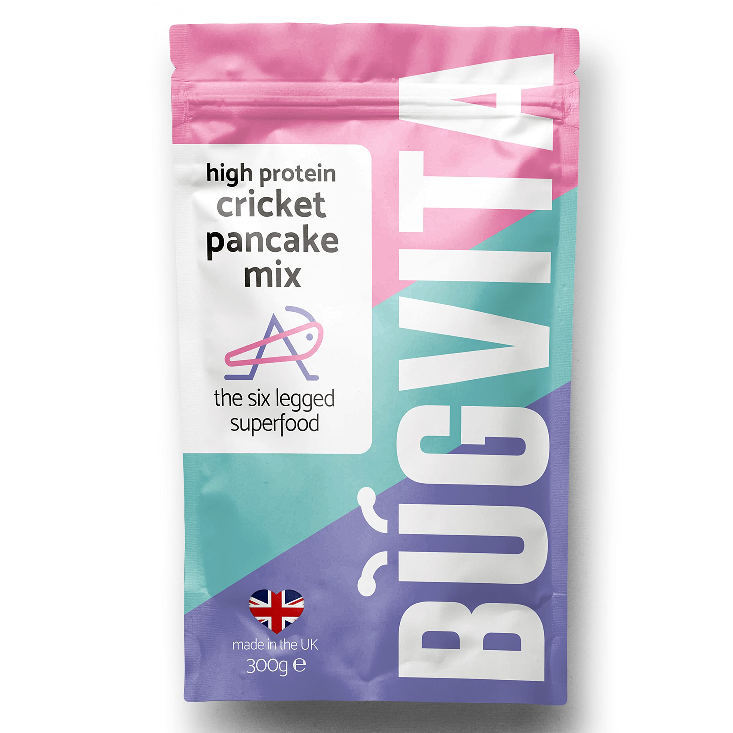 Bugvita High Protein Cricket Pancake Mix | 300g | Farmed in The UK | Six Legged Superfood | Edible Insects for Human Consumption