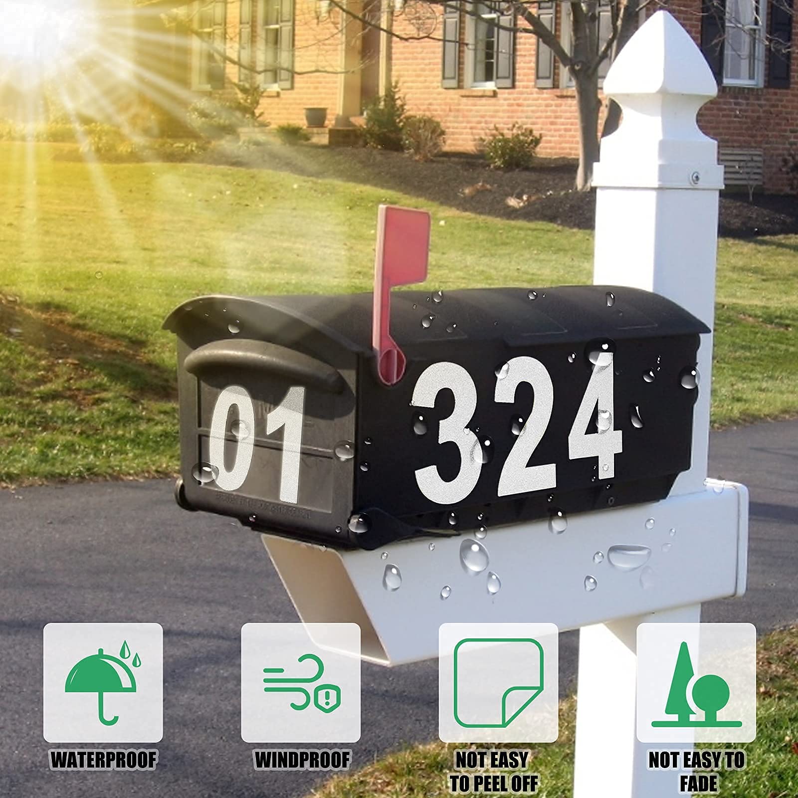 House Numbers For Outside Stick On Reflective Mailbox Numbers, 5 Sets 4 ...