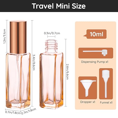 Miniatura 5 de Segbeauty Mini botella atomizadora de perfume portátil, 5 botellas vacías recargables de colonia, botella de perfume de vidrio de viaje pequeña de