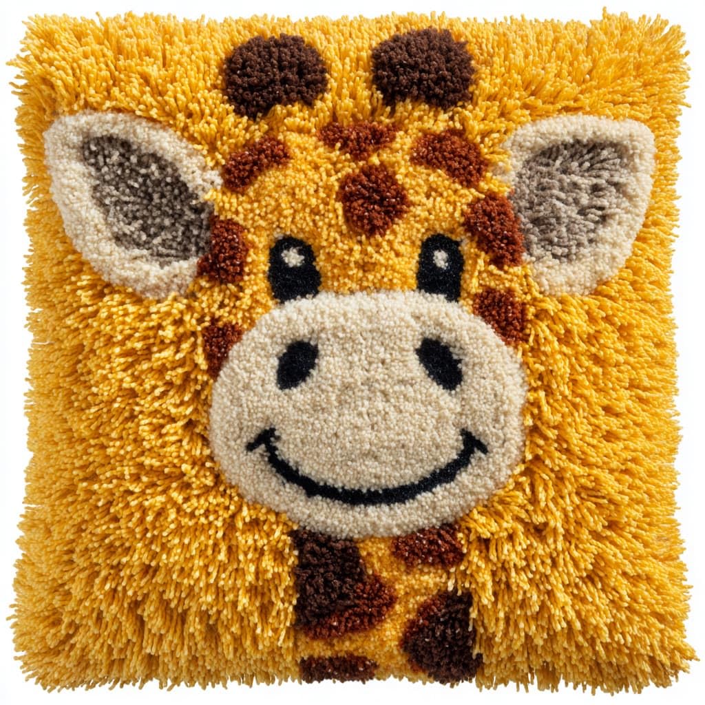 WallustrioaW Latch Hook Cushion Kits,Animal Giraffe