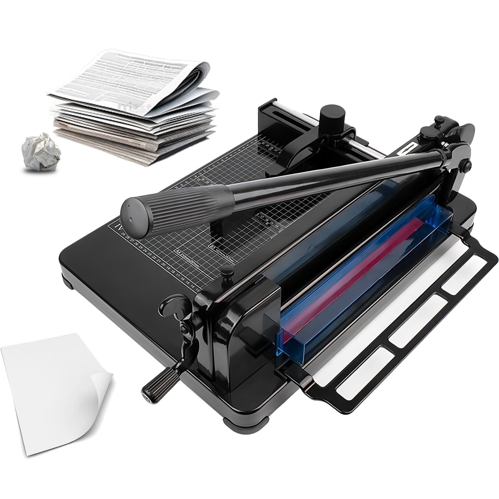 Taglierina a ghigliottina resistente da 30,5 cm, capacità 400 fogli, A4, tagliacarte professionale per ufficio e produzione (nero)