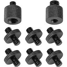 1/4 to 3/8 & 3/8 to 1/4 Camera Tripod Adapter, 1/4" Male to 1/4" Male Threaded Tripod Screw Adapter