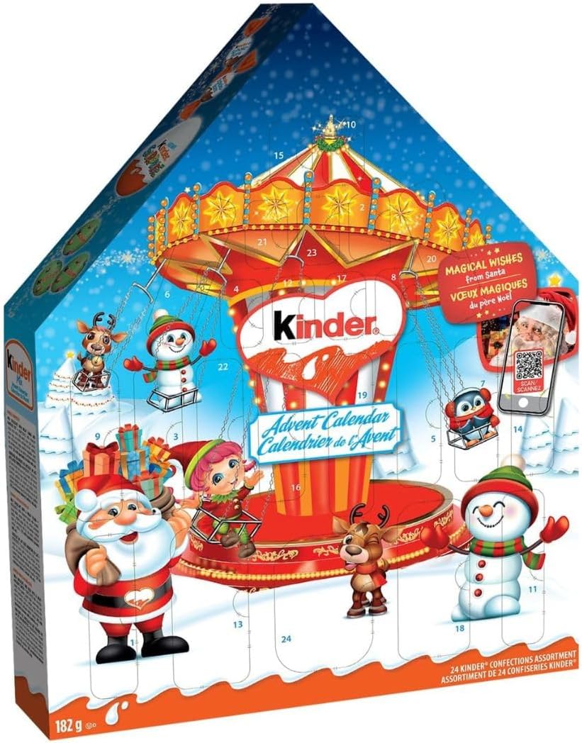 Kinder Advent Calendar - Blue Magical Wishes from Santa โ 24 Kinder Treats, 182g/6.4oz (Shipped from Canada)