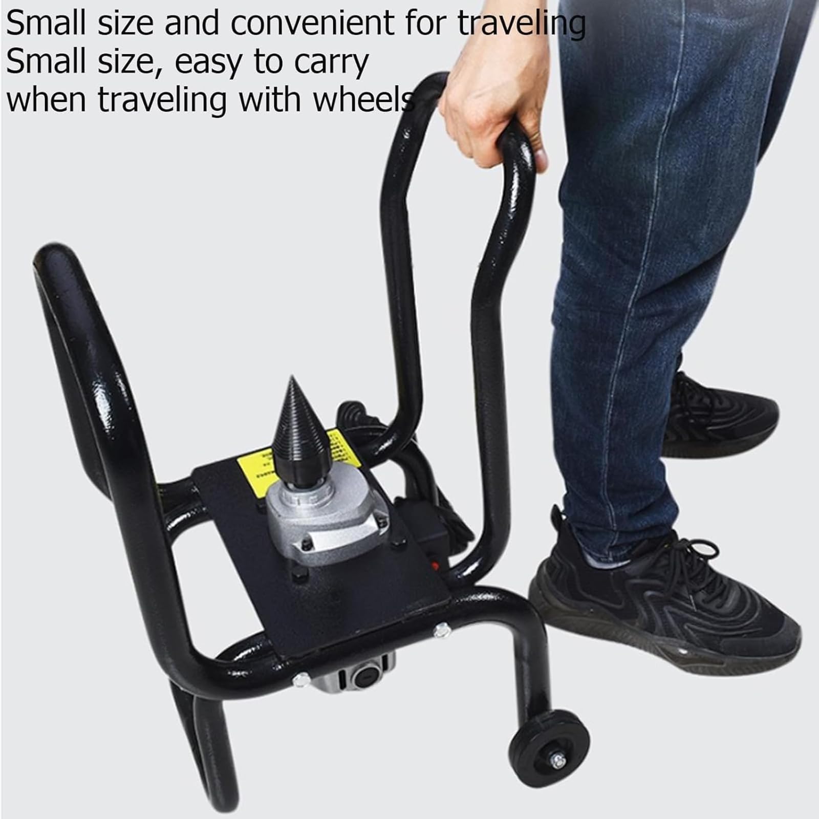 Sdoppiatore elettrico per legno, 2200 W, spaccalegna automatico, diametro 200 mm, velocità a vuoto 420 giri/min, protezione da sovraccarico, ruote in gomma solida per uso esterno