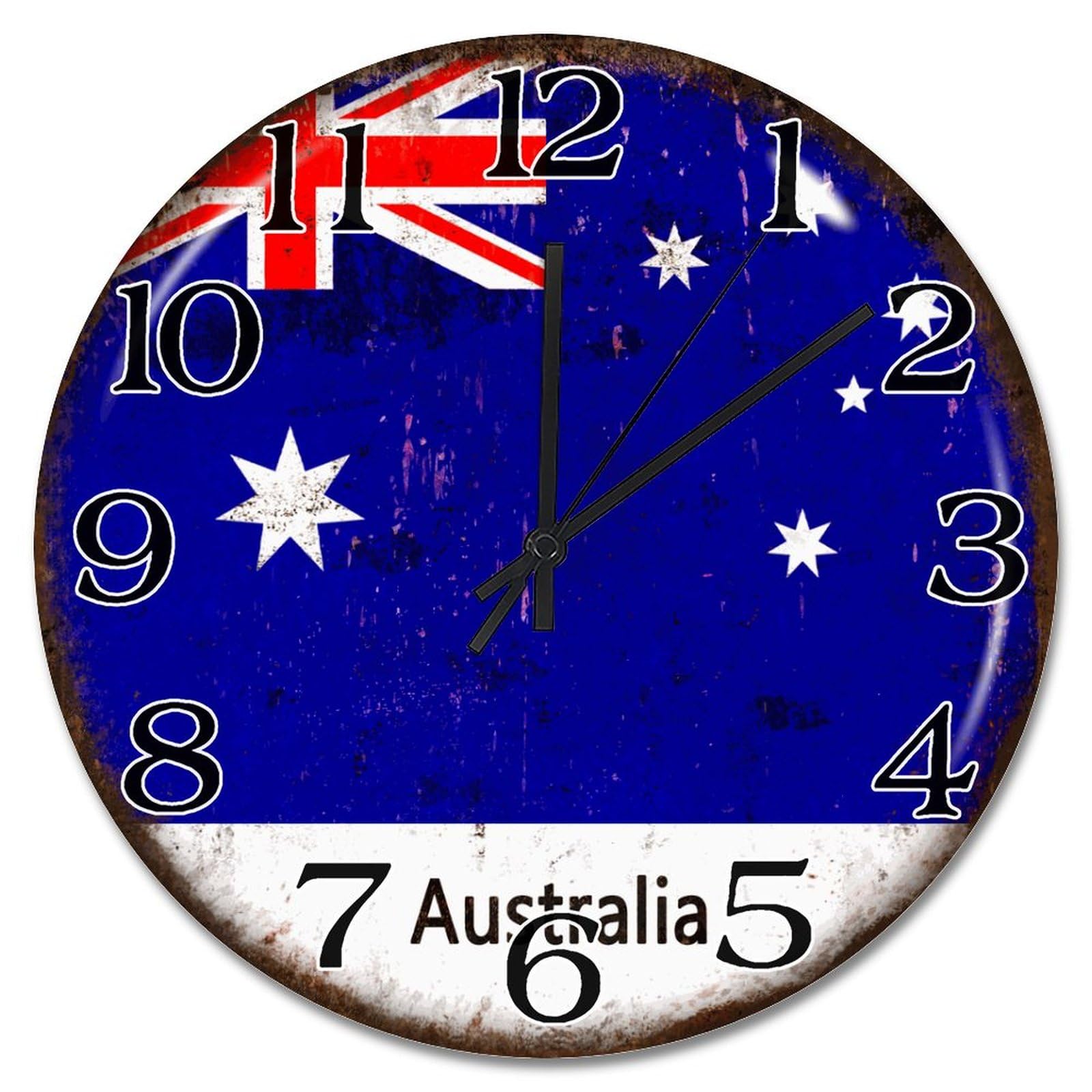 Horloge murale silencieuse Australie 38 cm rustique et sans bruit