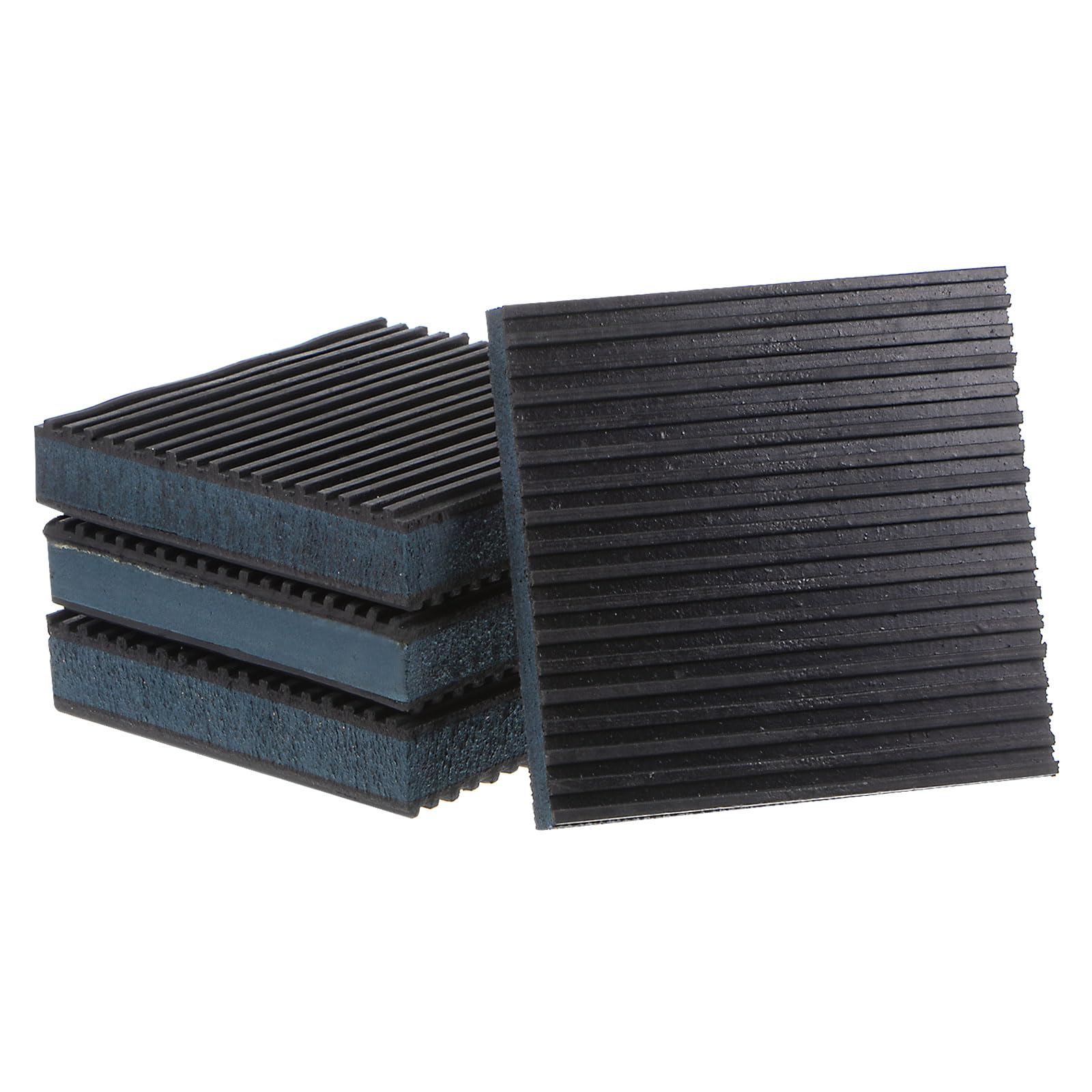 HARFINGTON 4pcs Rubber Anti Vibration Pads 4" x 4" x 7/8" Isolation Vibration Absorbing Pad Damping Mat Anti-Skid Noise with EVA Center for Air