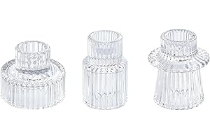 Vixdonos Glass Candlestick Holders Tealight Candle Holders as Table Centerpieces