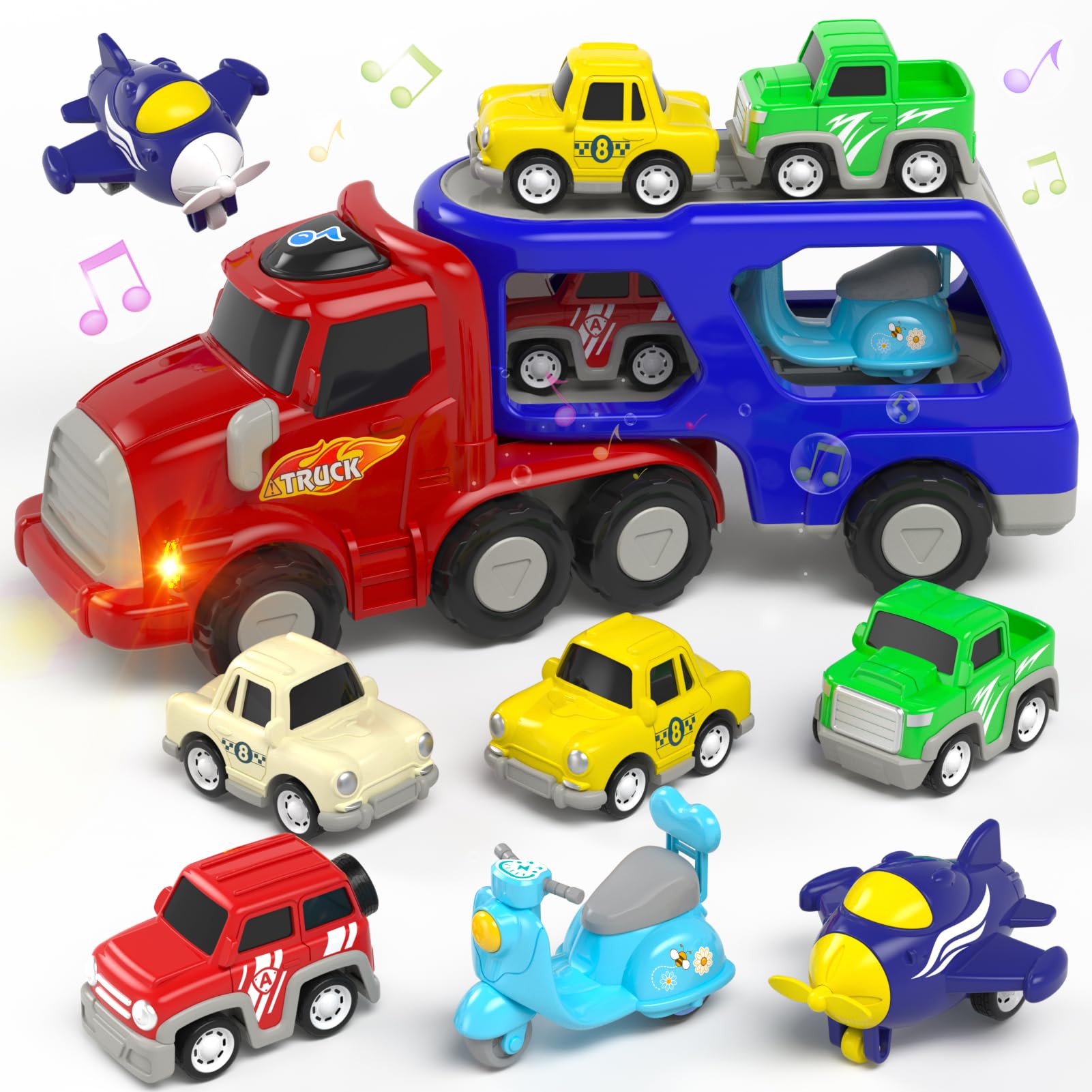 uto Giocattoli per Bambini di 2 Anni, Auto Dinamica a Ingranaggi a Led per Bambini di 3 Anni, Auto Giocattolo Elettrica Trasparente con Luci