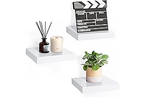 Sorbus Small White Floating Shelf for Wall - Invisible Mounting