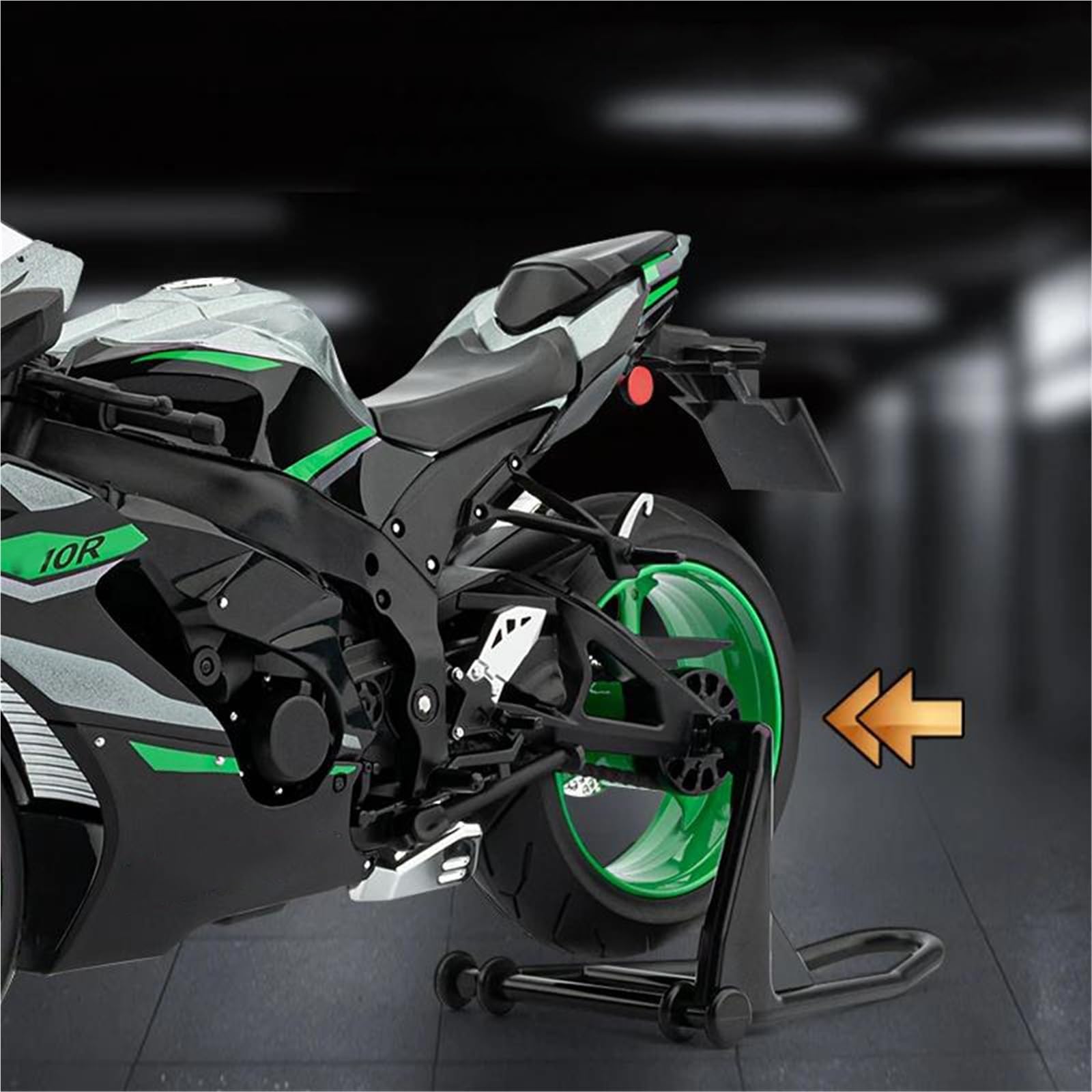Modello di Giocattolo Motocicletta Suono E Luce Casa Giocattoli Collezione Hobby Regalo 1:9 per Kawasaki per Ninja ZX-10R Modello in Lega Pressofusa(Black)