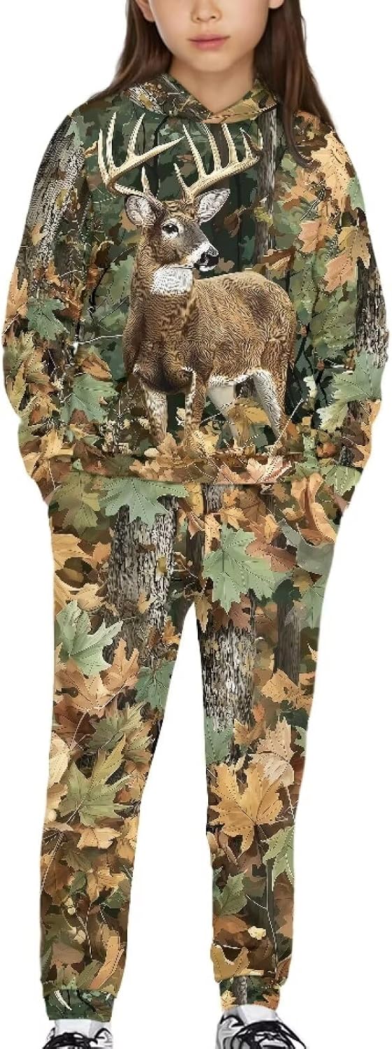 Renewold Kids Hoodie Sweatshirt Jogger Sweatpants 2 Pieces Sweatsuits Set Girls Boys Tracksuits Long Sleeve Activewear