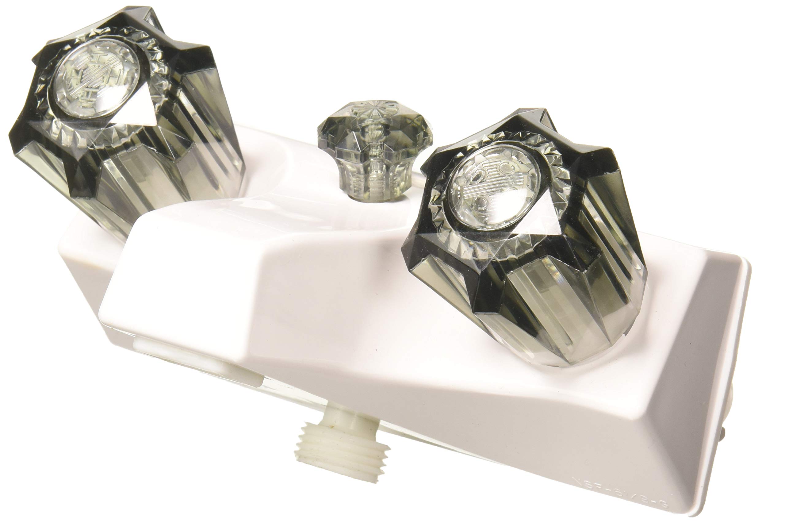 LaSalle Bristol 20351W21 Utopia White Finish 4" Plastic Tub and Shower Diverter with Smoke Handles