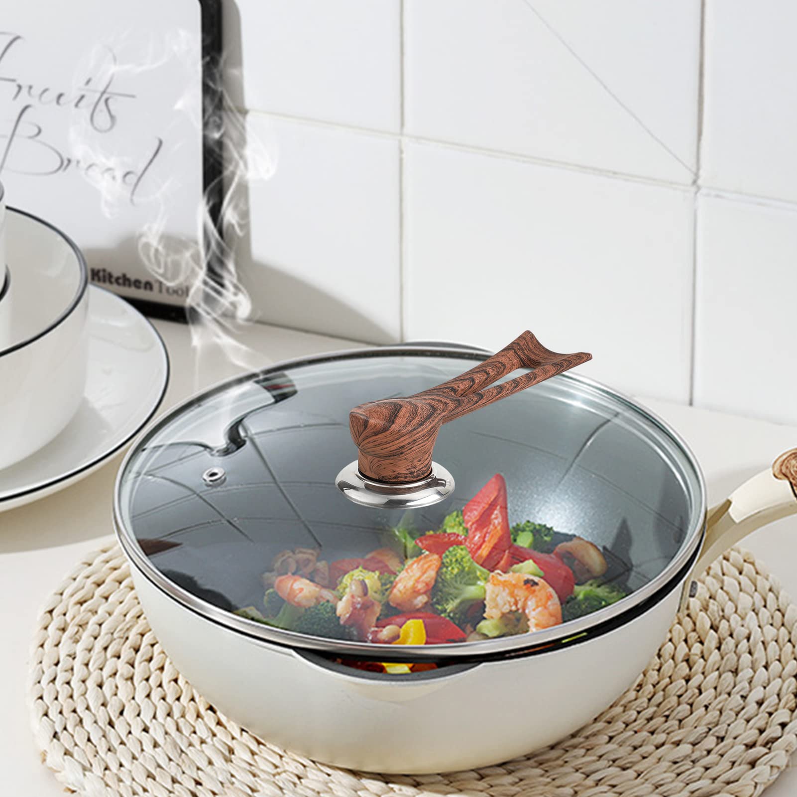 Amazon.co.jp: 木製 鍋ツマミ 鍋蓋ハンドル スタンド式 交換用 ノブ