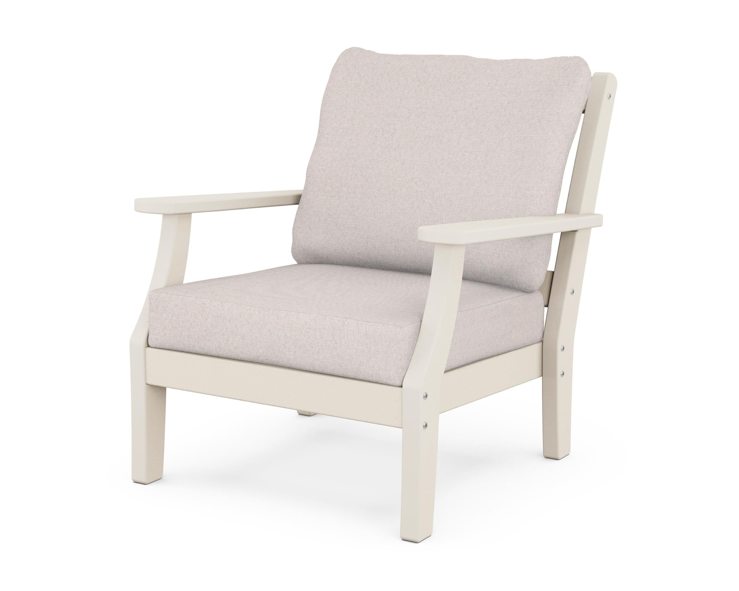 Martha Stewart by POLYWOOD® Chinoiserie Deep Seating Chair in Sand/Dune Burlap