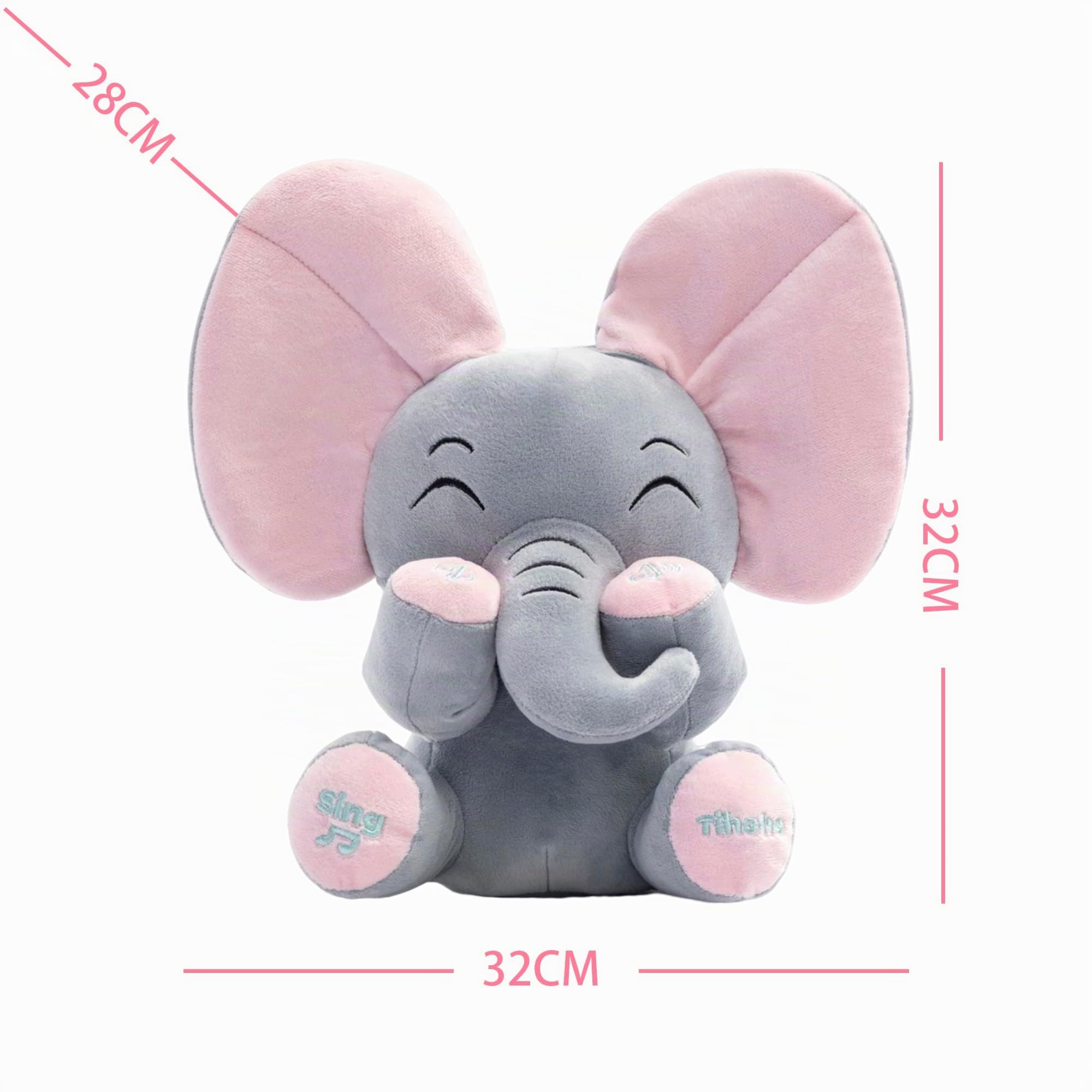 Peek A Boo Éléphant animé Parlant en Peluche pour bébé éléphant Chantant Mignon Jouet en Peluche pour bébé péage Enfant garçon Fille Cadeau réglable Son (Rose)… B091JTQJZQ