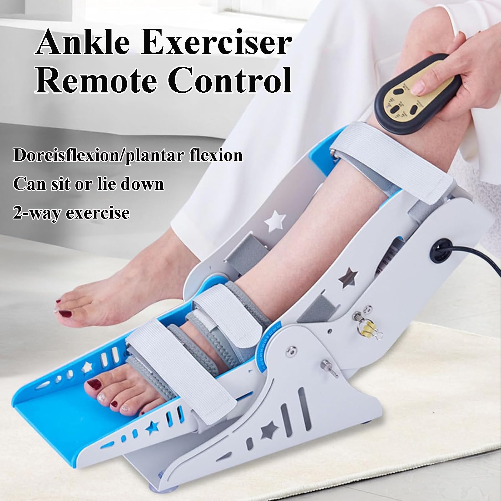 MObyat Elektryczne urządzenie do rehabilitacji kostek, urządzenie treningowe do rehabilitacji stawu skokowego z pilotem/płytą narożną, trening dwukierunkowy