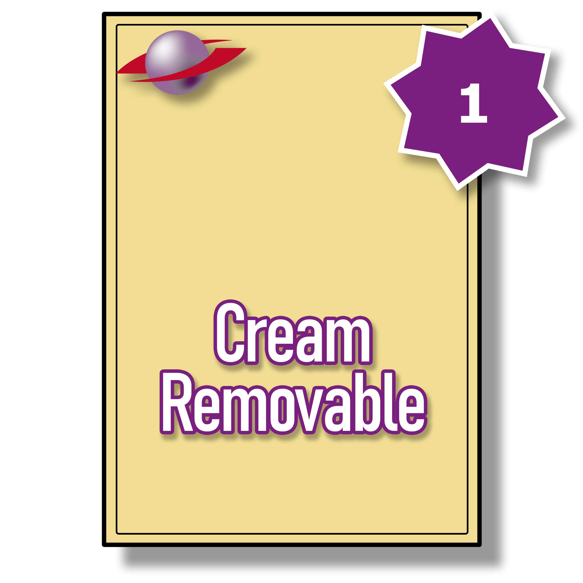 1 Per Sheet, 500 Sheets (500 Cream Removable Labels) Label Planet® Matt, Cream Coloured Labels on A4 Paper with Removable Adhesive for Desktop Printers 1996 x 2891mm, LP1/199 CCRR