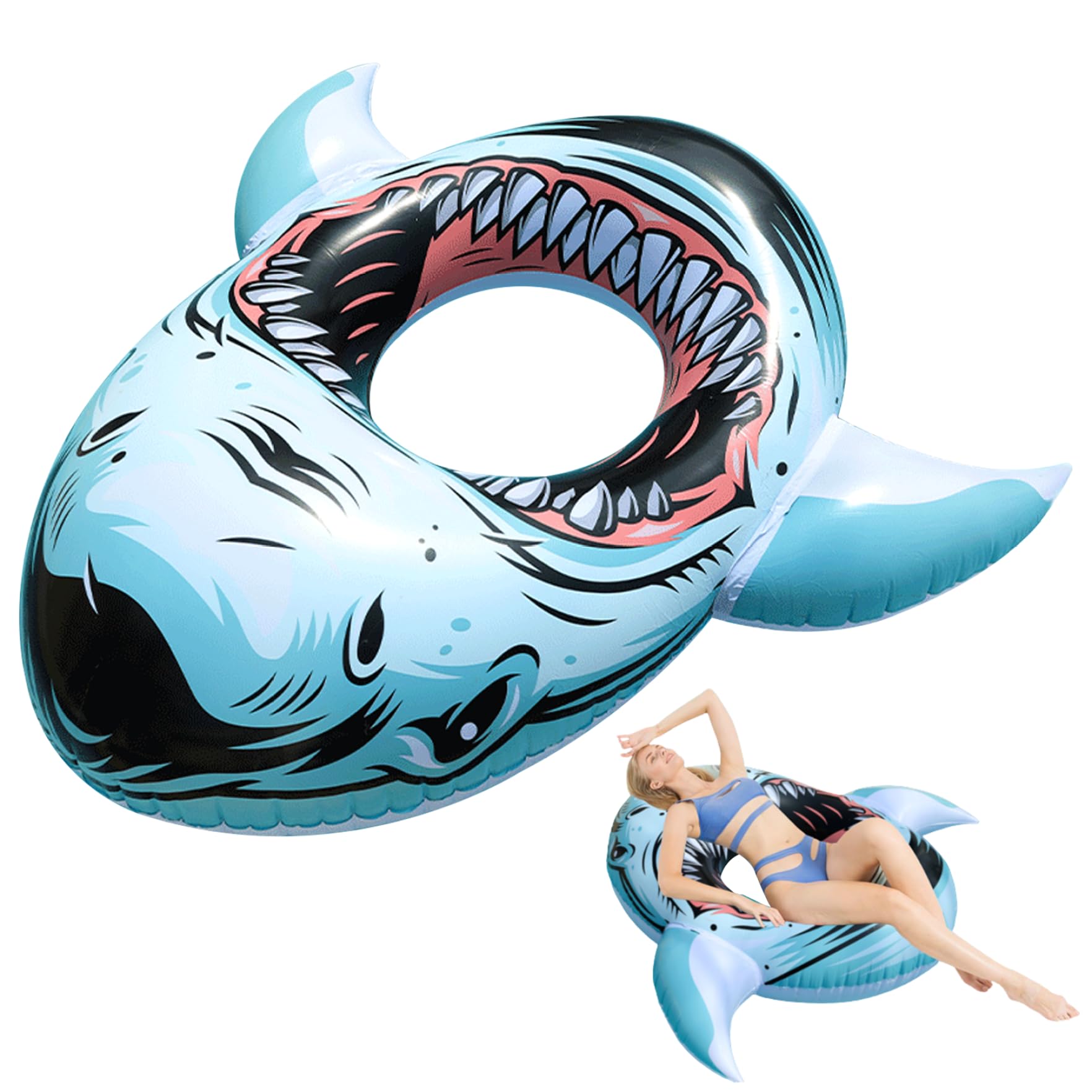 Piscina flotadores para Adultos Floats de Piscina de Tiburones inflables para Piscinas Balsas de Piscina Gran Anillo de natación para Suministros de Fiesta de Agua de Verano