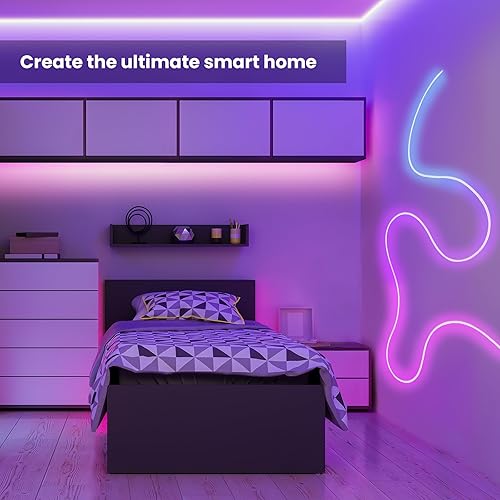 Miniatura 7 de Feit Electric Tira de luces de neón inteligentes de 10 pies, tira de luz LED flexible de persecución de color RGBW, WiFi de 2.4 GHz, funciona con