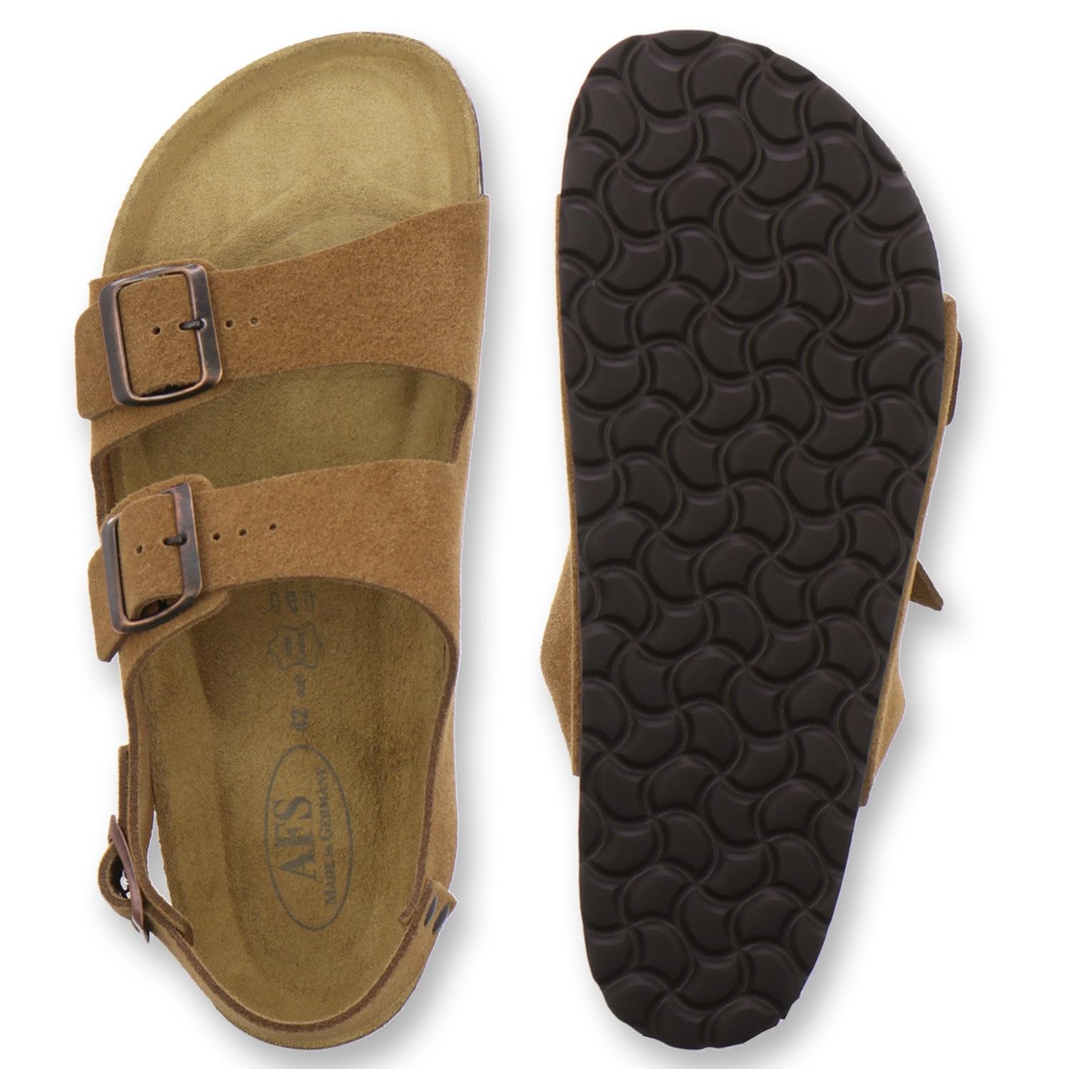 AFS-Schuhe Sandales confortables en cuir pour homme, taille 40-47, fabriquées en Allemagne