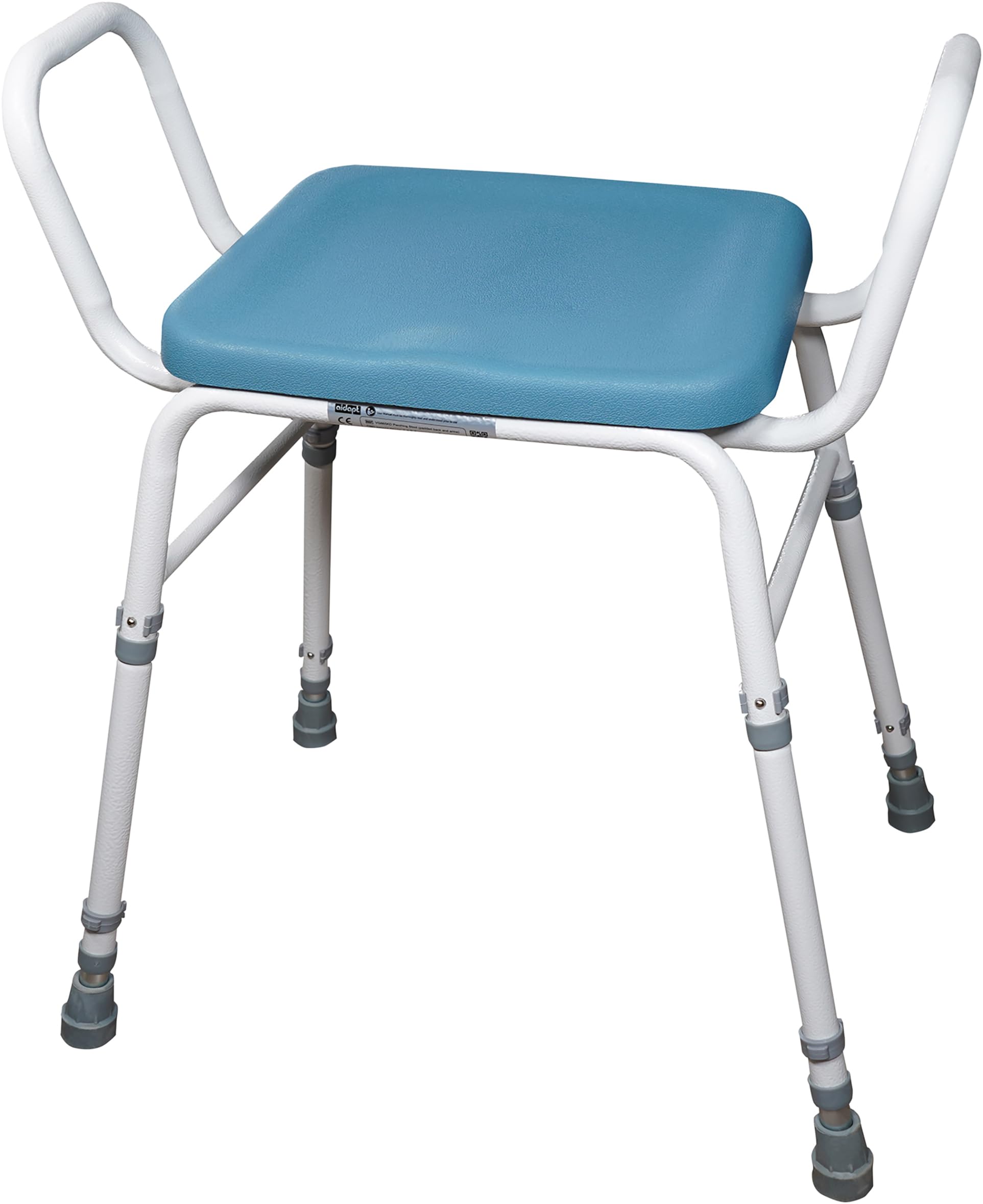 Aidapt Taburete Multiusos para posarse. Configuración 4 en 1, cómodo Asiento y Respaldo Acolchados, Altura Ajustable, Montaje de Pasador de Empuje, se envía en Embalaje Plano, no Necesita