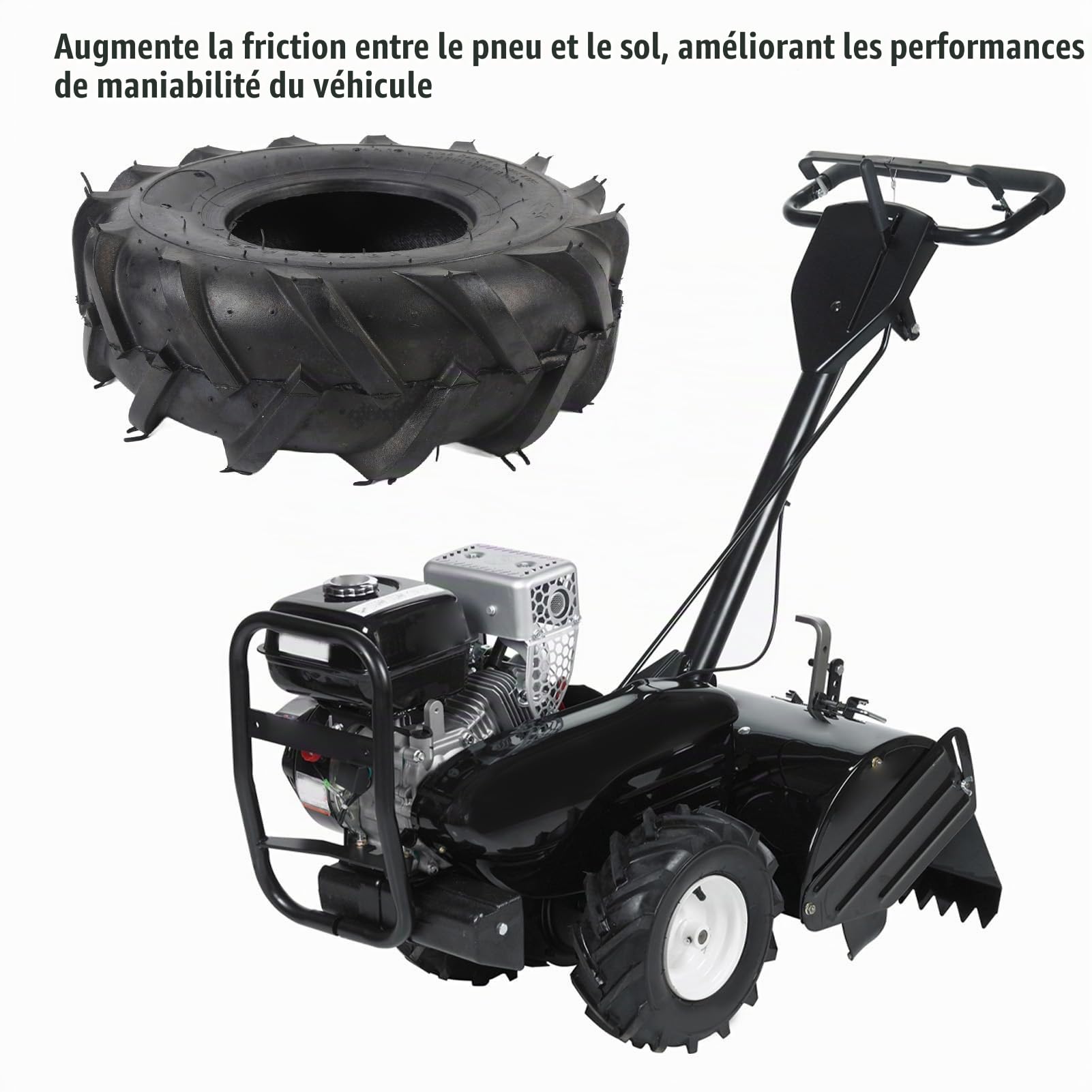 13x5.00-6 Pneu, Tubeless Tiller Tracteur Pneu, Tracteur Agricole Lug Tread Tubeless, Remplacement Riding Tondeuse Assemblage De Roue Avant, 1 Pack
