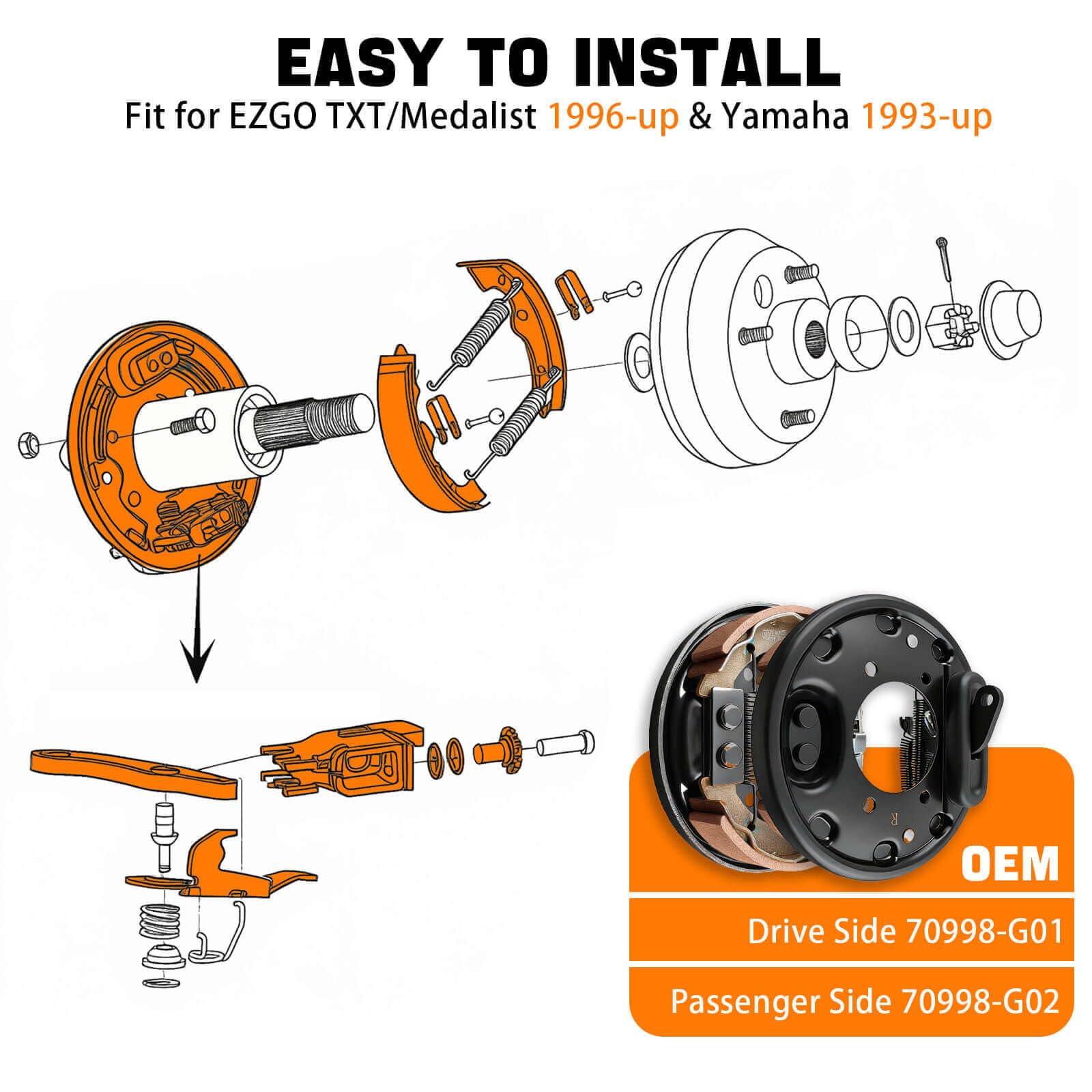 CENPEK Bremsbacken-Federsatz Für EZGO TXT Golfwagen | G14 G16 G19 G20 G21 G22 Ab 1991
