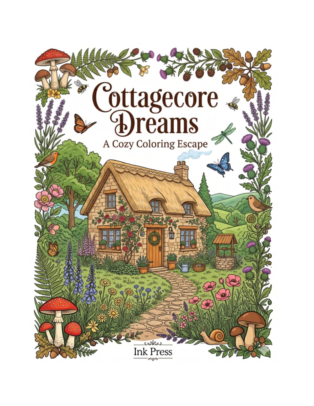 Cottagecore Dreams: A Cozy Coloring Escape