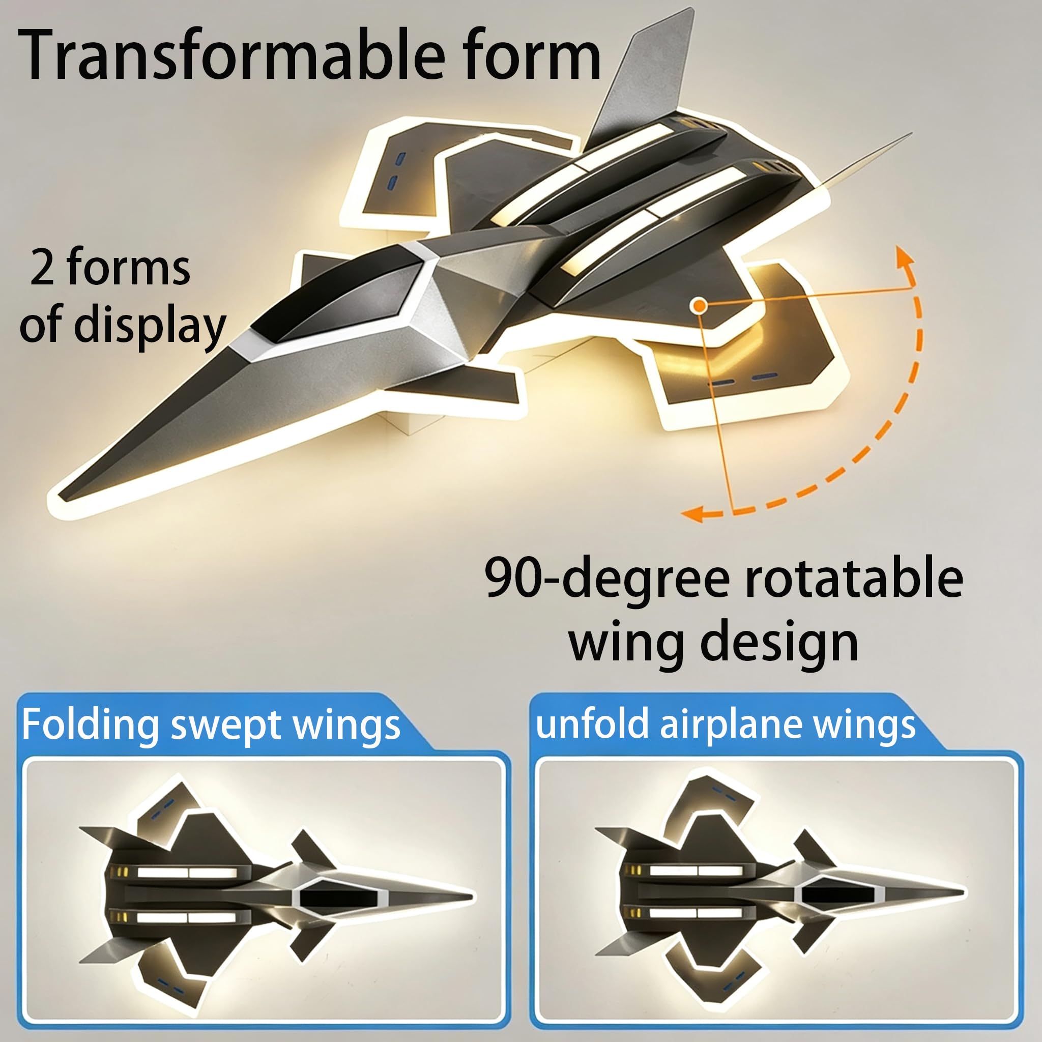 LáMpara De Techo De AvióN Transformadora, Luz Decorativa Led,
