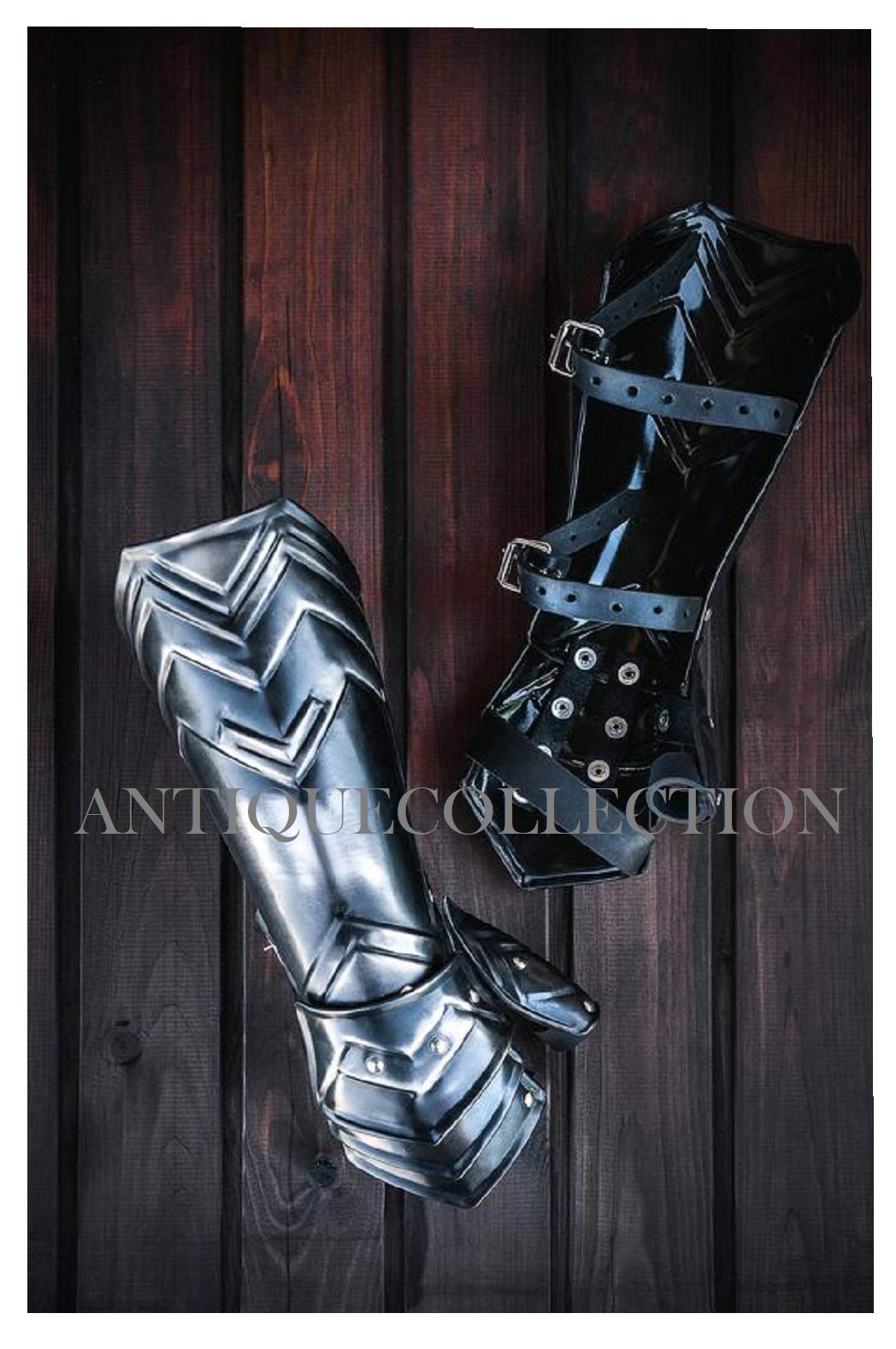 ANTIQUECOLLECTION Brassards nains noircis fantaisie cosplay armure LARP