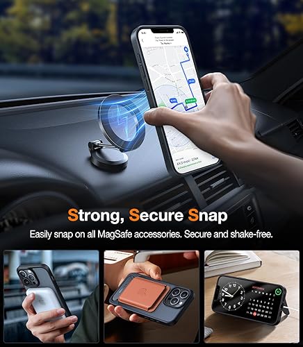 Miniatura 10 de TORRAS Funda magnética y soporte para iPhone 15 Plus14 Plus, compatible con MagSafe, protección contra caídas de grado militar de 12 pies, soporte