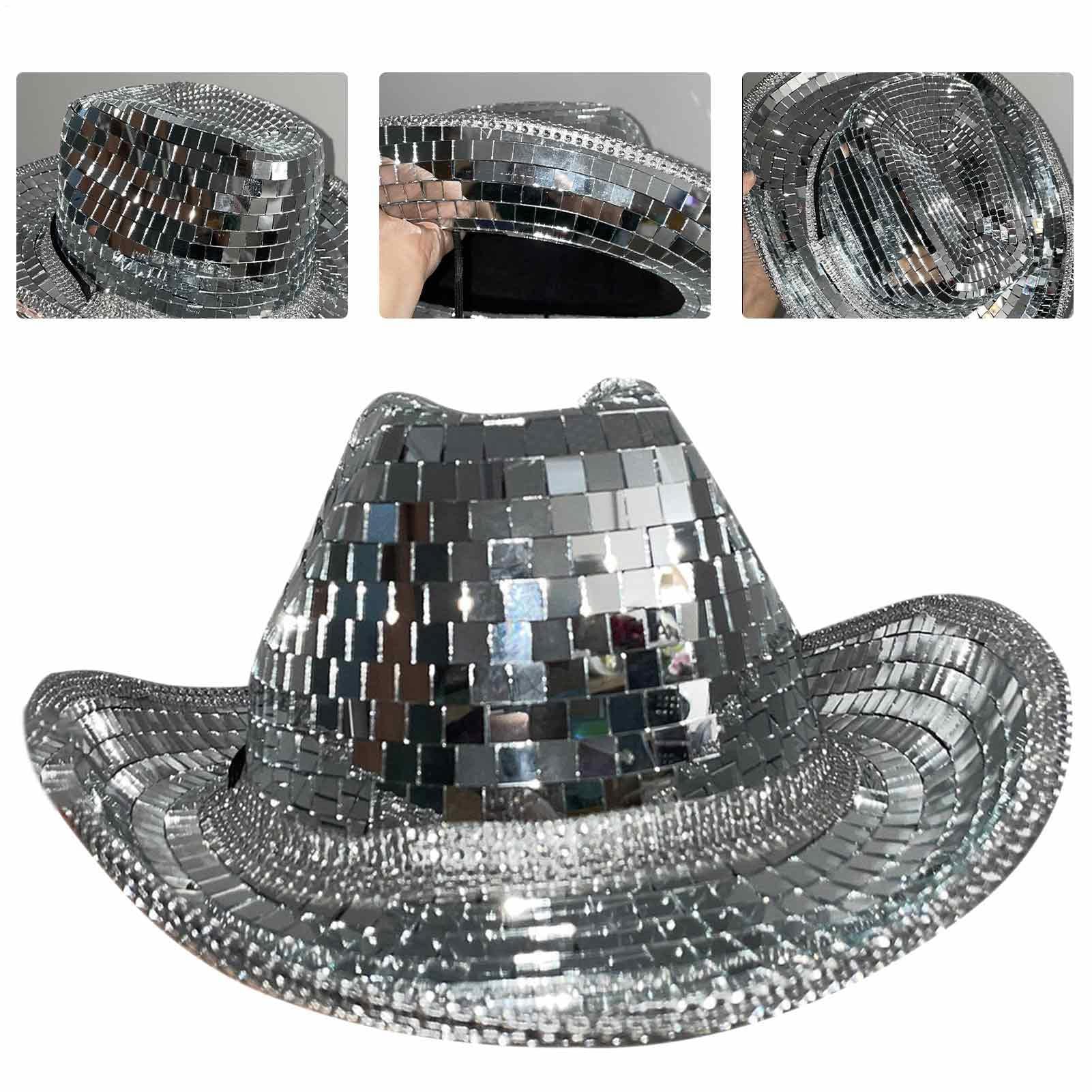 Generisch Cappello da discoteca, con specchi e paillettes, brillante