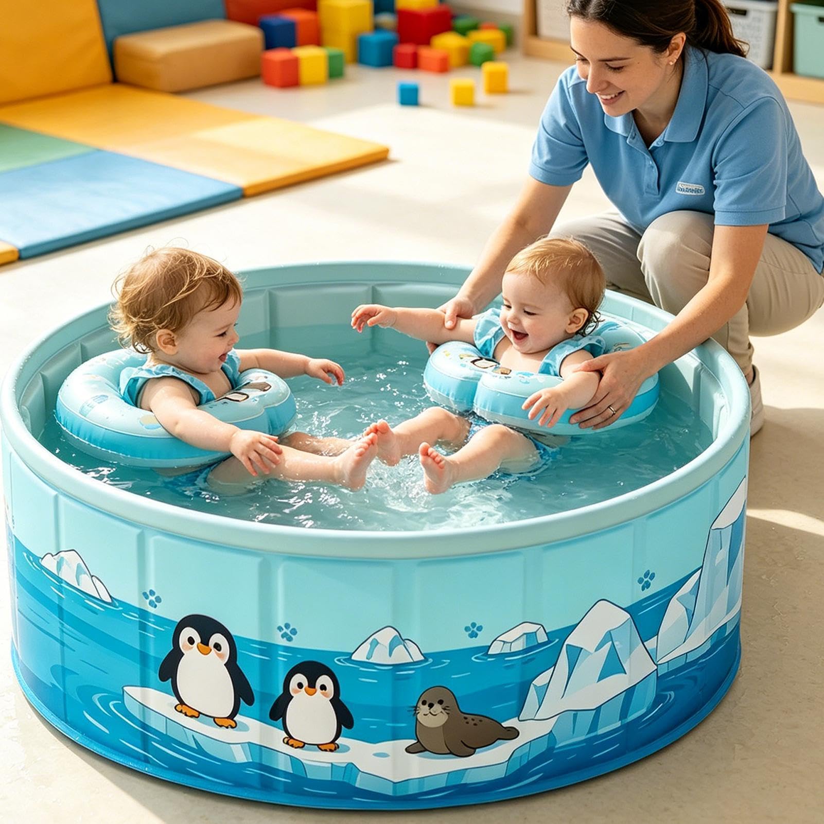 Piscina plegable,Bañera Portátil Interactiva de PVC | Piscina plegable de PVC para agua al aire libre patio trasero jardín verano terraza tomar el sol fiesta
